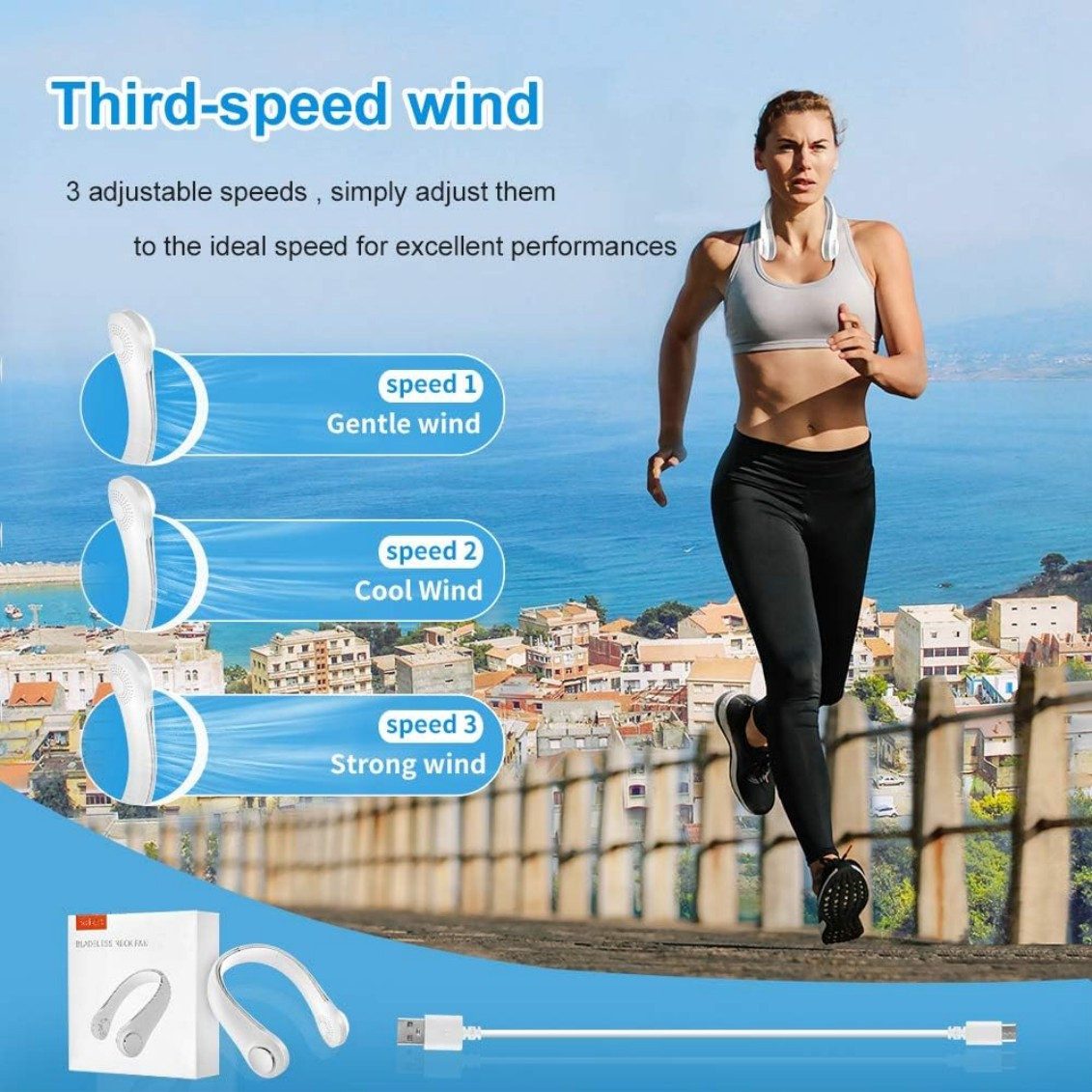 Forrlite Mini USB-Ventilator Nackenventilator Hals Ventilator günstig online kaufen