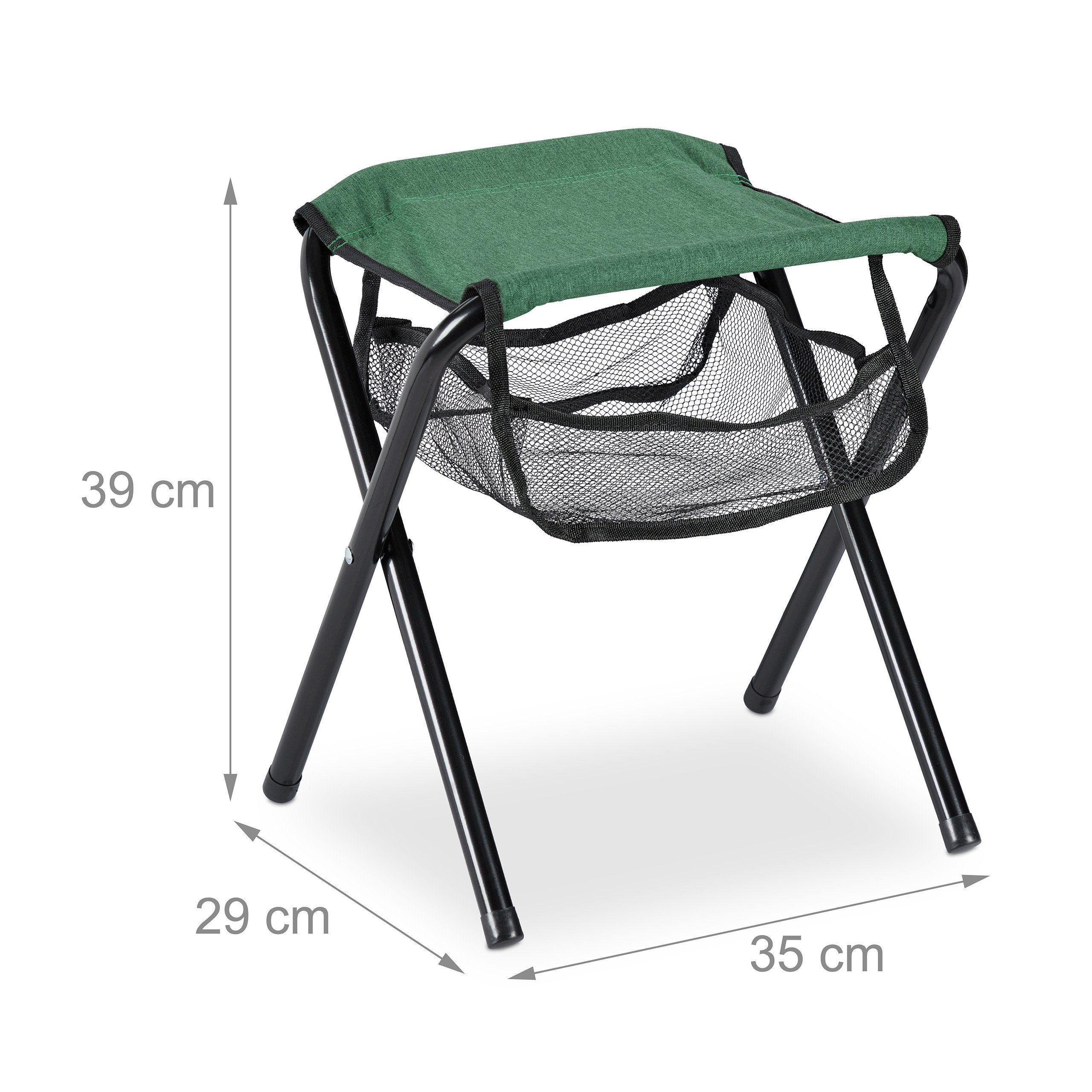 Grüner Campinghocker bis 120 kg Klapphocker relaxdays