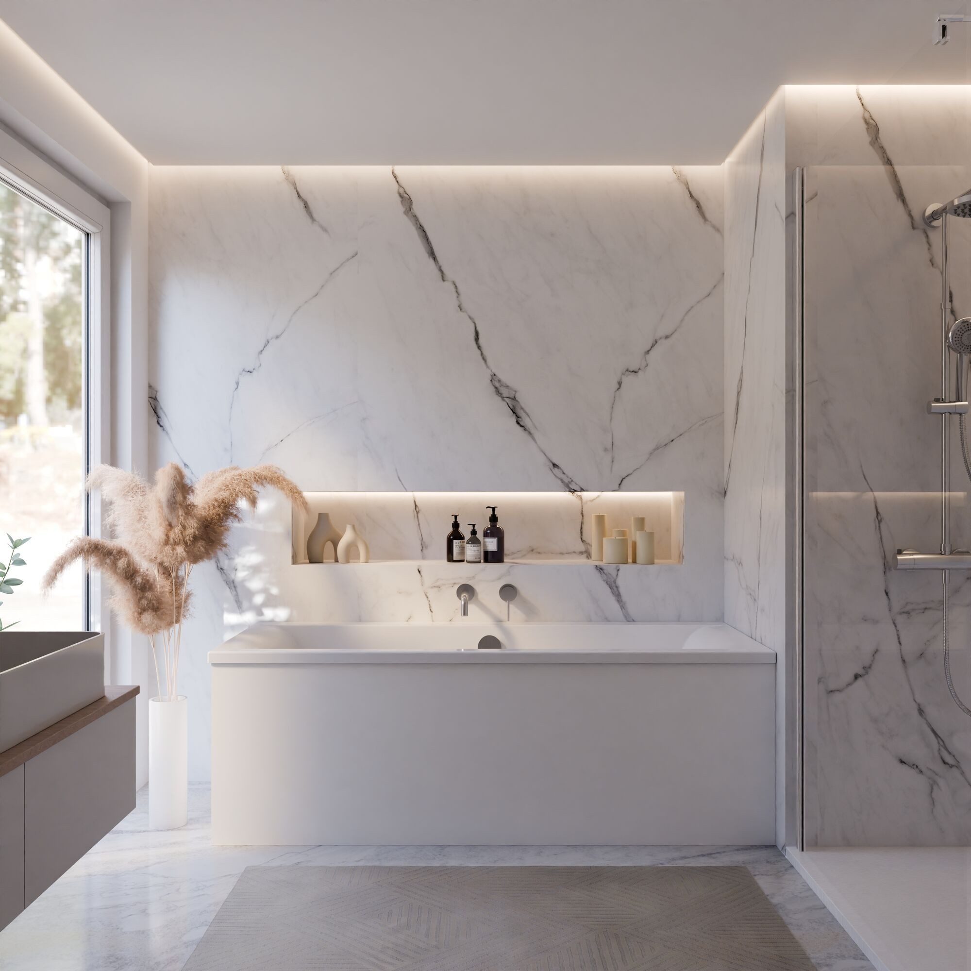 Schulte Badewanne Rechteck Onda, 170x75 cm Sanitäracryl Weiß Komplett-Set mit Wannenträger und Ablauf – Bild 2 von 5