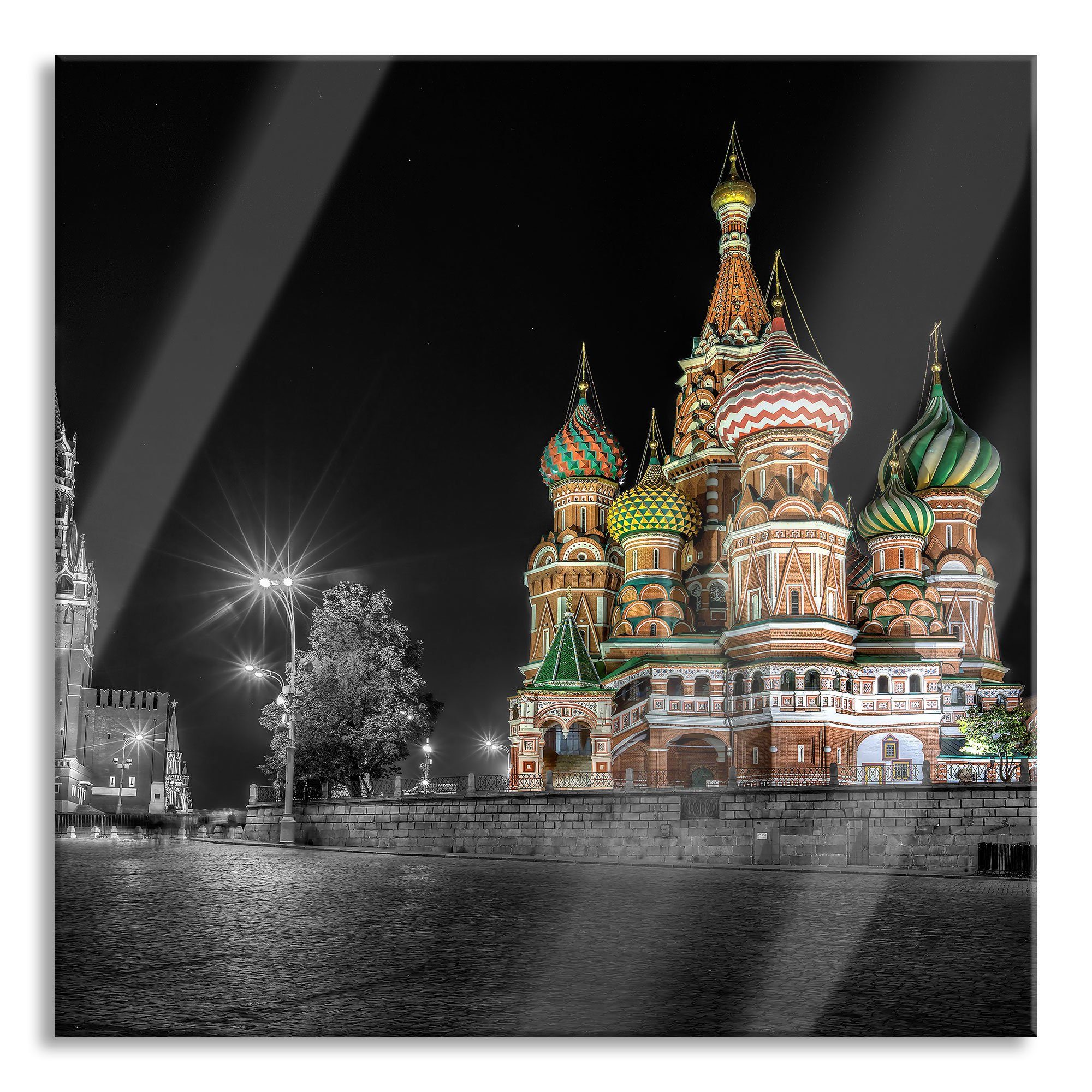 Pixxprint Glasbild Basilius Kathedrale in Moskau, Basilius Kathedrale in Moskau (1 St), Glasbild aus Echtglas, inkl. Aufhängungen und Abstandshalter