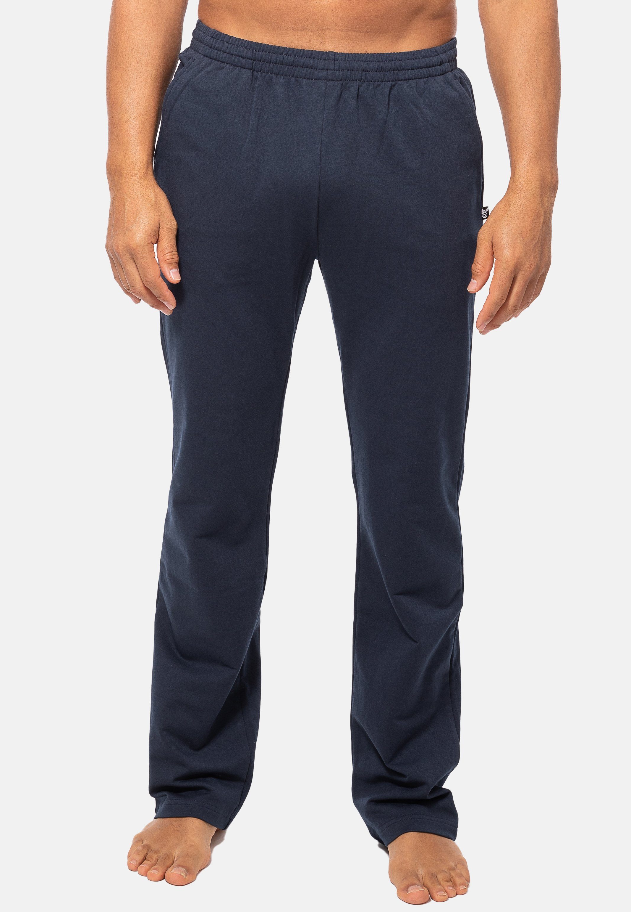 Hajo Jogginghose Stay Fresh (1-tlg) Freizeit / Jogginghose - Baumwolle - Lange Hose mit zwei Hosentaschen Marine