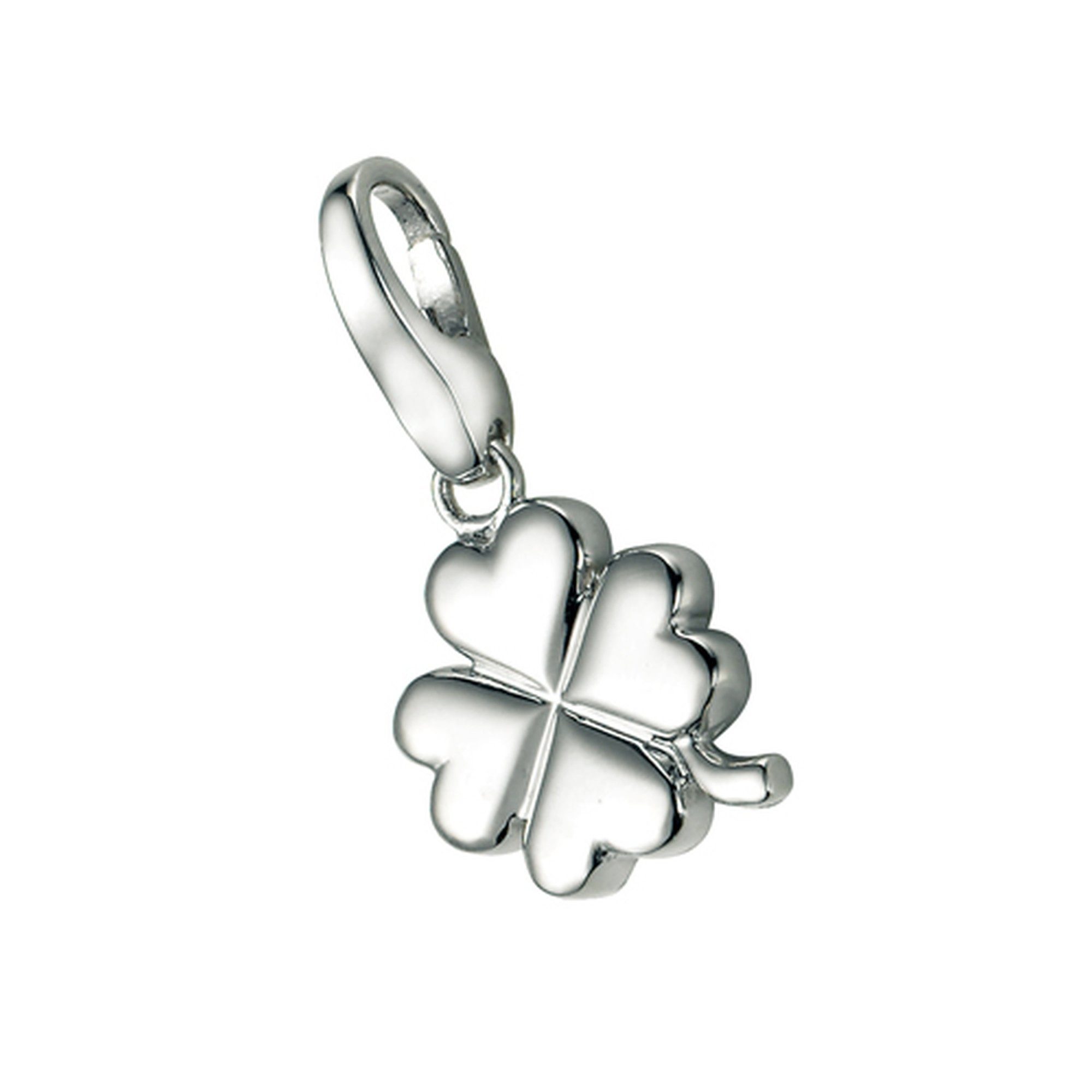 Charm-Einhänger Kleeblatt, Silber 925