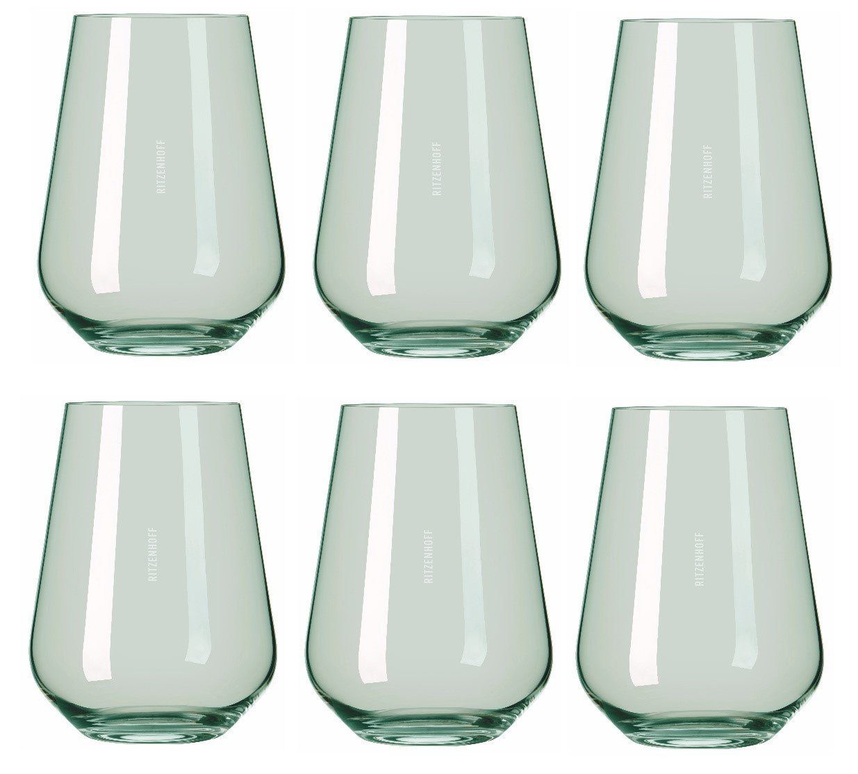 Glas D:9.3cm Glas, H:12.4cm Grün Ritzenhoff Glas Fjordlicht,