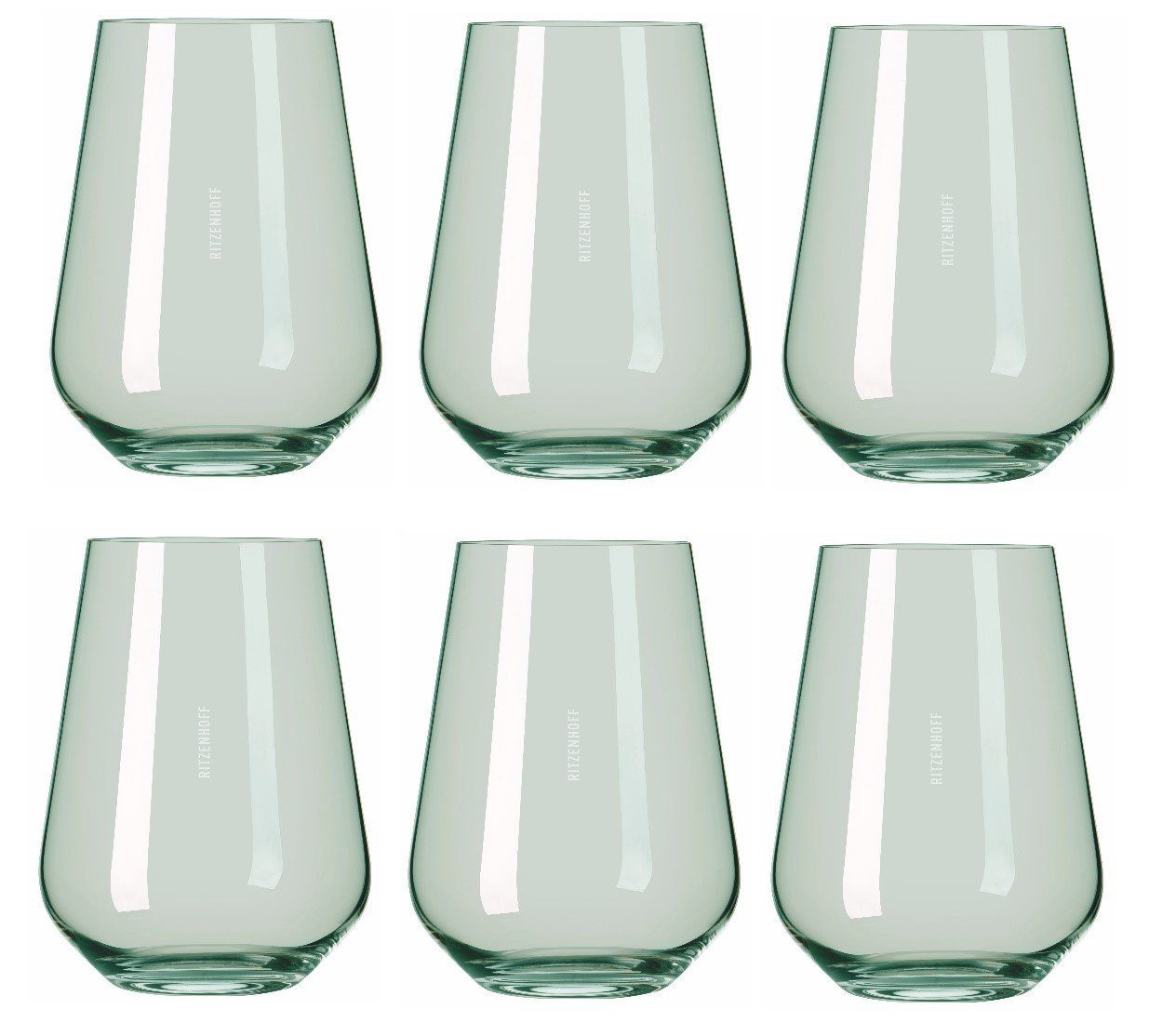 Ritzenhoff Glas Fjordlicht, Glas, Grün H:12.4cm D:9.3cm Glas, Passende  Weißwein‐ und Rotweingläser derselben Kollektion erhältlich
