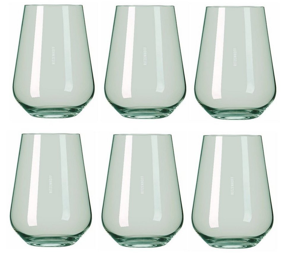 Ritzenhoff Glas Fjordlicht, Glas, Grün H:12.4cm D:9.3cm Glas, Passende  Weißwein‐ und Rotweingläser derselben Kollektion erhältlich