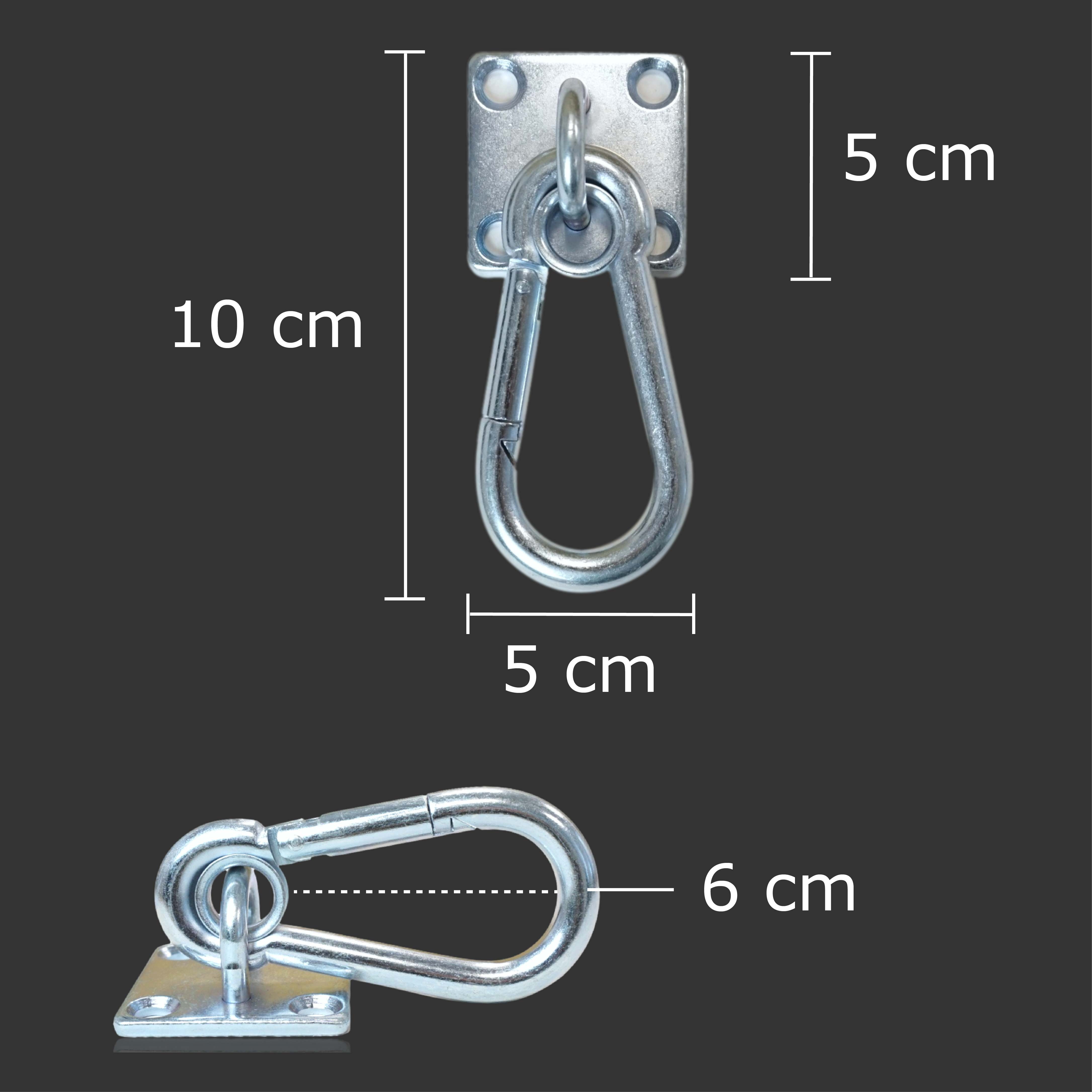 Pferdelinis Befestigungsanker Anbindering Pferd, Karabiner, Anbinder zum Schrauben, (1-tlg), Edelstahl Augplatte 5x5cm, Karabiner 6 cm