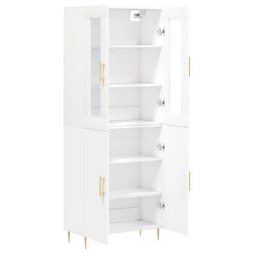 vidaXL Anrichte Highboard Weiß 69,5x34x180 cm Holzwerkstoff Glas Vitrine