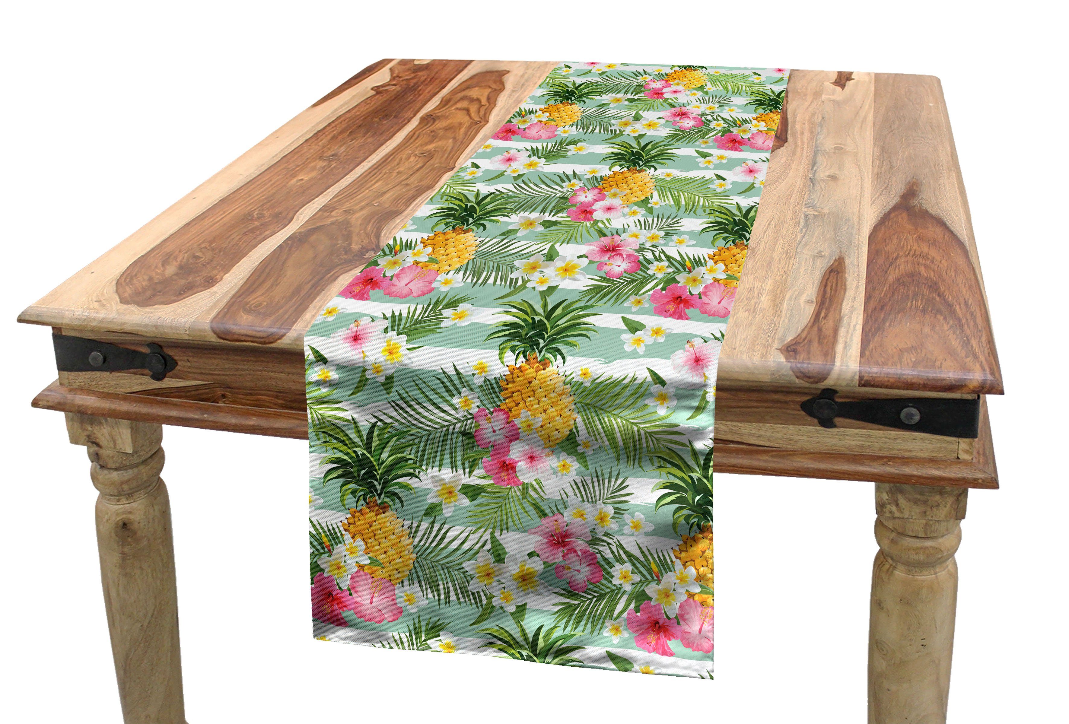 Abakuhaus Tischläufer Esszimmer Küche Rechteckiger Dekorativer Tischläufer, Früchte Tropische Pflanzen Botany