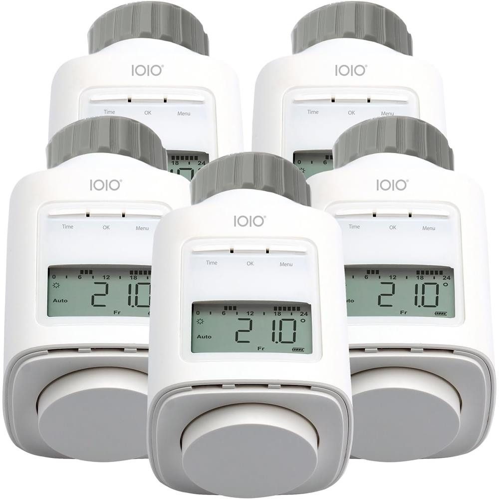 IOIO Heizkörperthermostat HT 2000/23 Heizungsthermostat digital programmierbar LCD Display, (5er Pack) Heizungsregler elektronisches Thermostat Batterie Heizkörper Regler