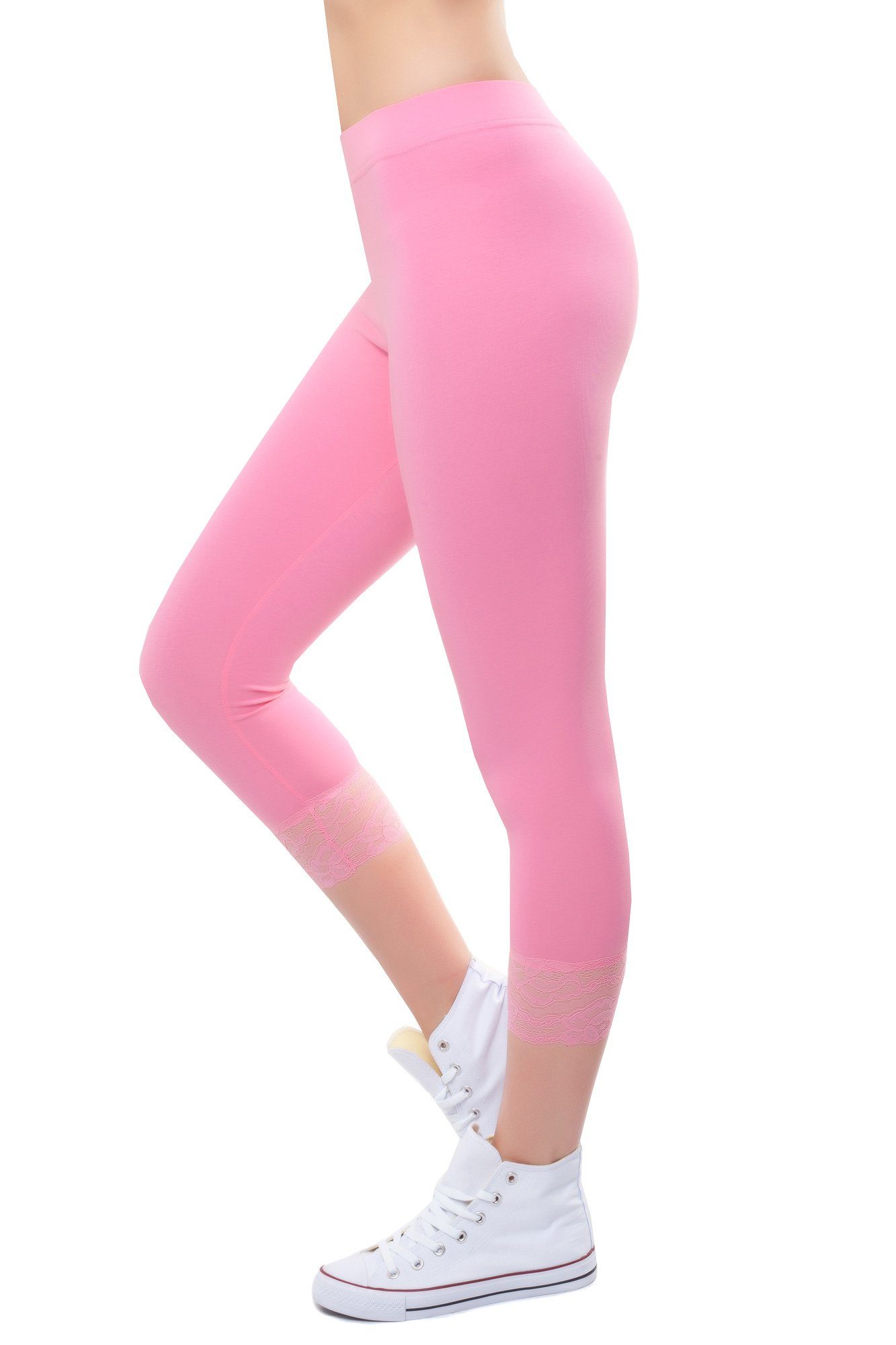 Bongual Caprileggings Leggins kurz mit Spitze günstig online kaufen