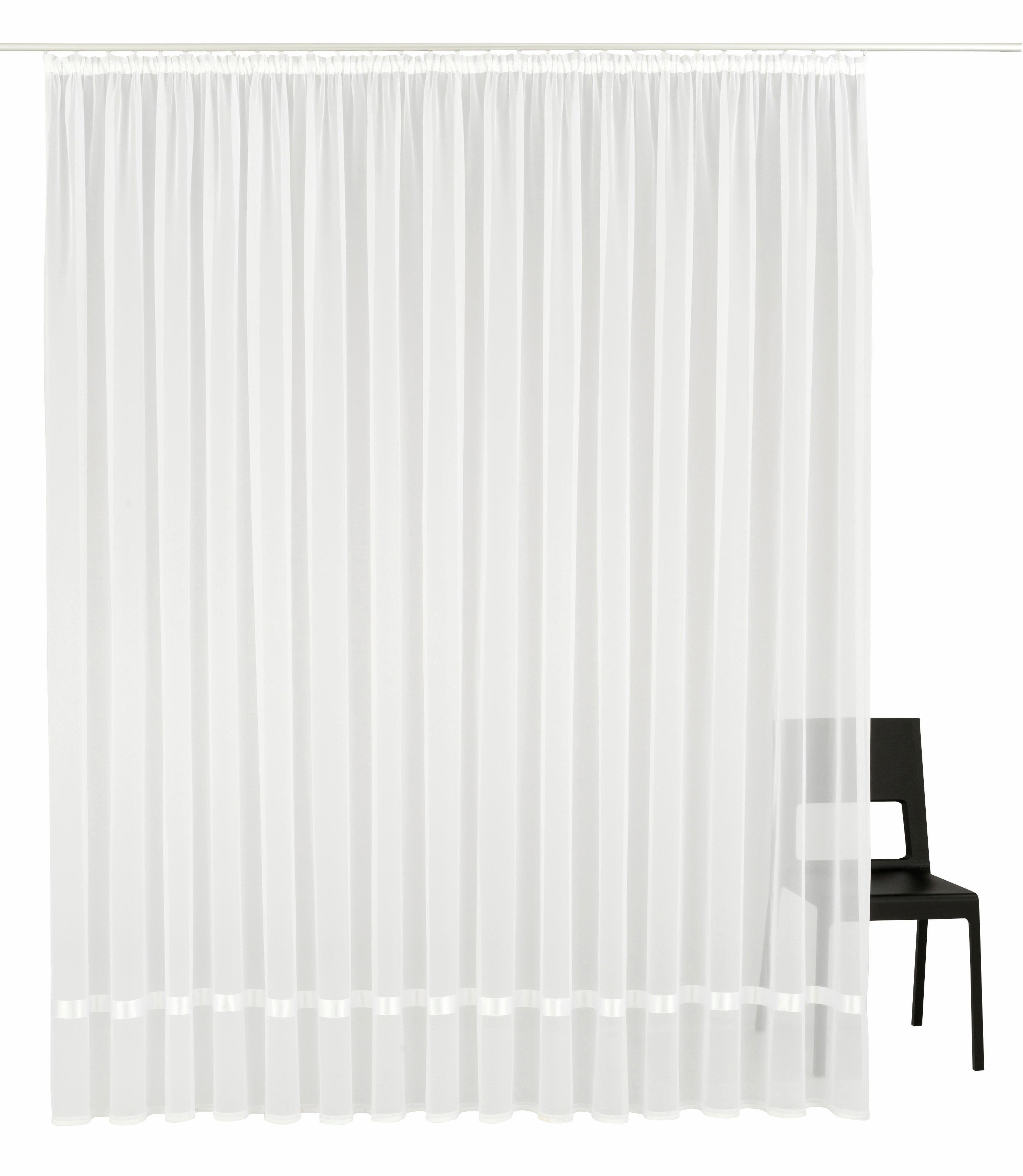 my home Gardine Eby (1 St), Kräuselband, transparent, Satin, Vorhang, Ferti günstig online kaufen
