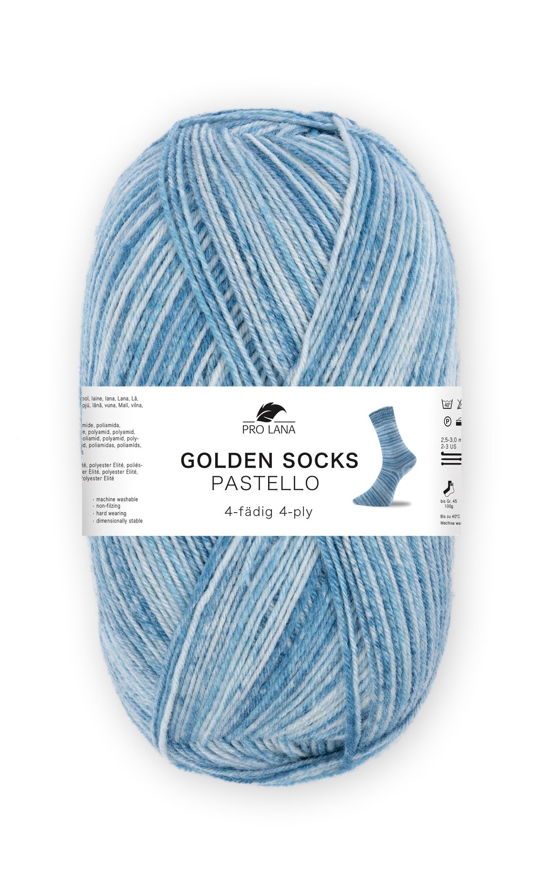 Pro Lana Golden Socks PASTELLO Sockenwolle Häkelwolle, 420 m (Sockenwolle für gleichmäßige Garnstruktur), 100 g