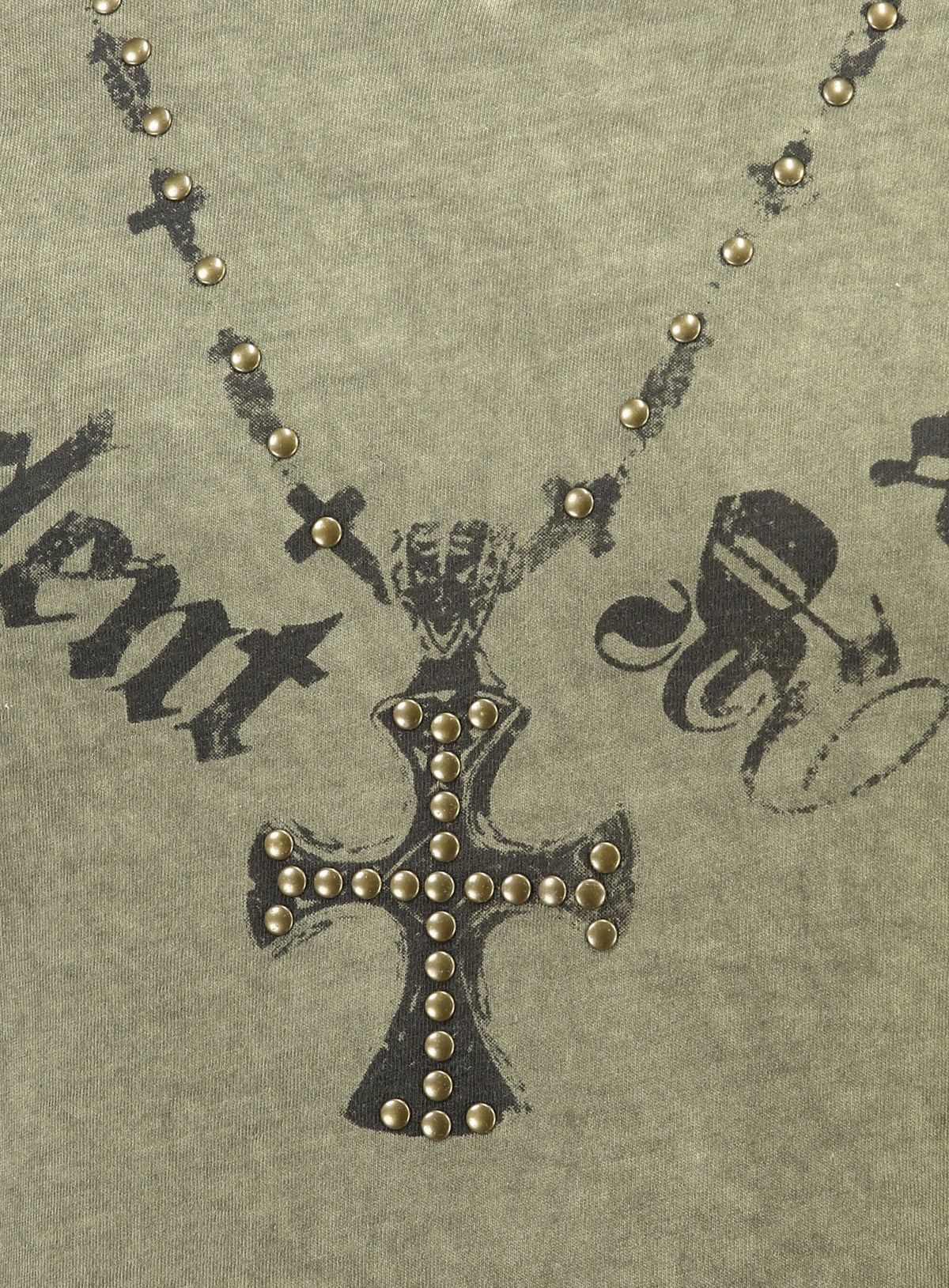 Key Largo T-Shirt T-Shirt Independent Kreuz Nieten Print Motiv vintage Look MT00573 V-Auschnitt bedruckt kurzarm slim fit