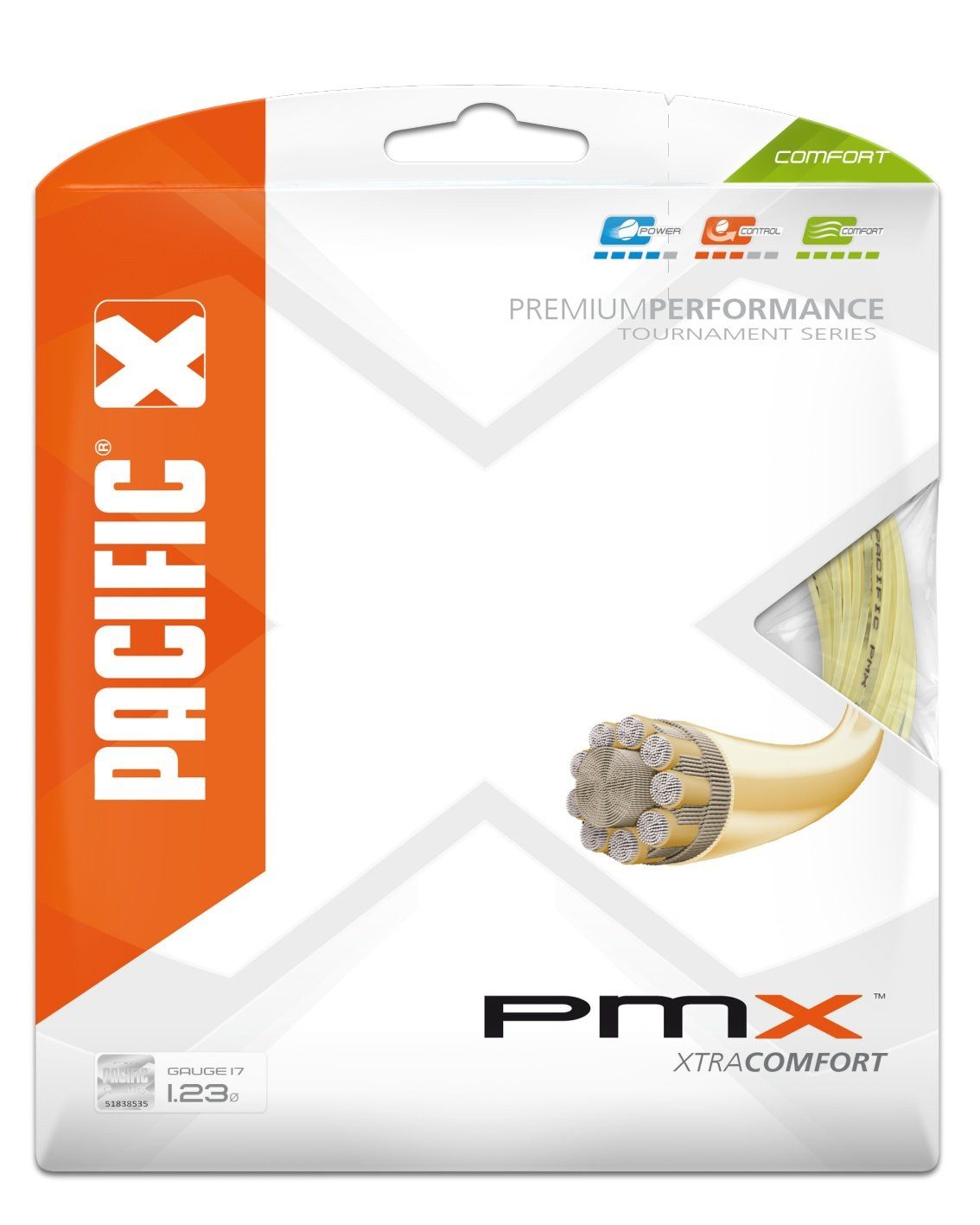 Pacific Tennissaite PMX (Armschonung+Touch) natur 12m Set, Saitendicke: 1.23