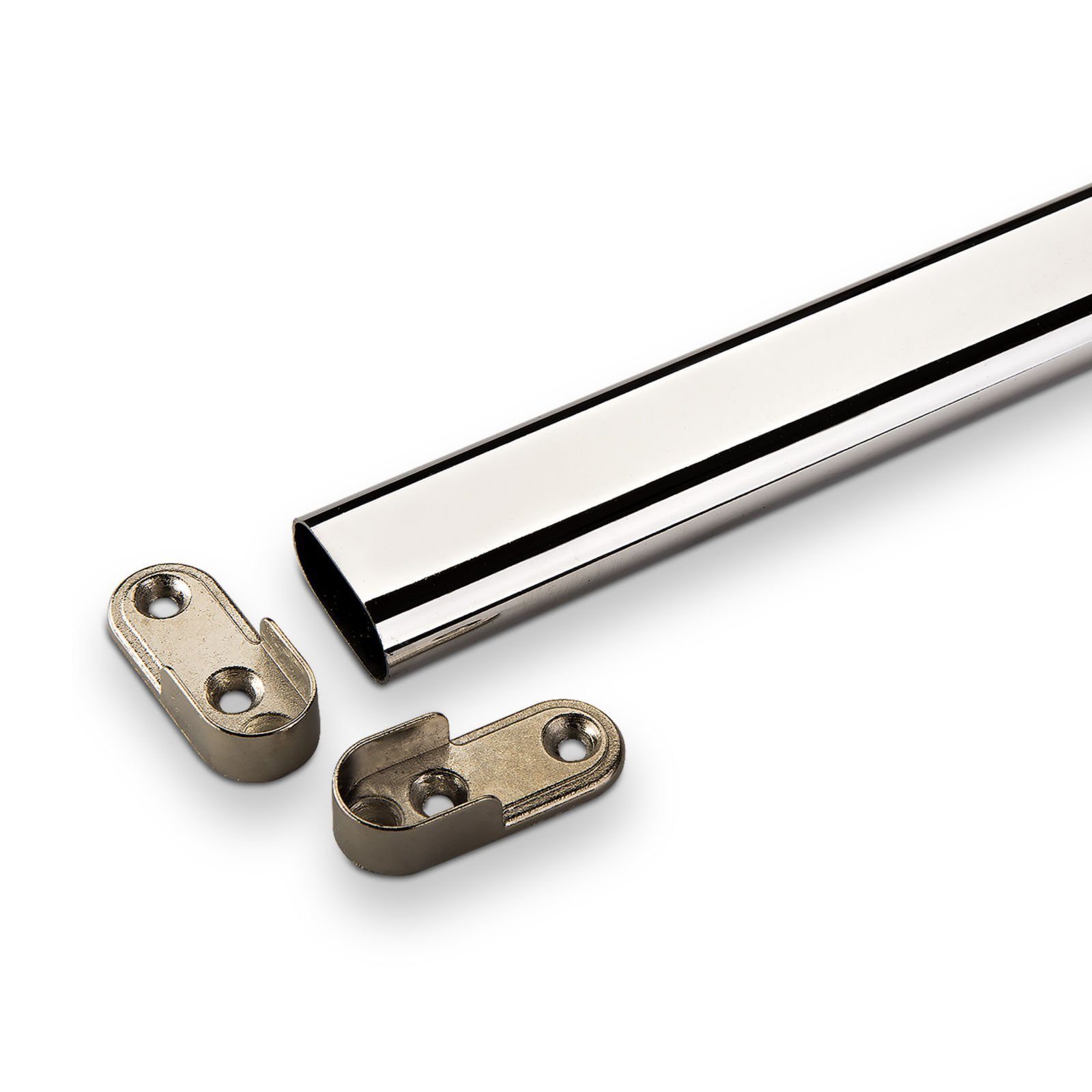 SO-TECH® Garderobenstange Schrankstange oval 30x15 mm Chrom poliert mit Sta günstig online kaufen