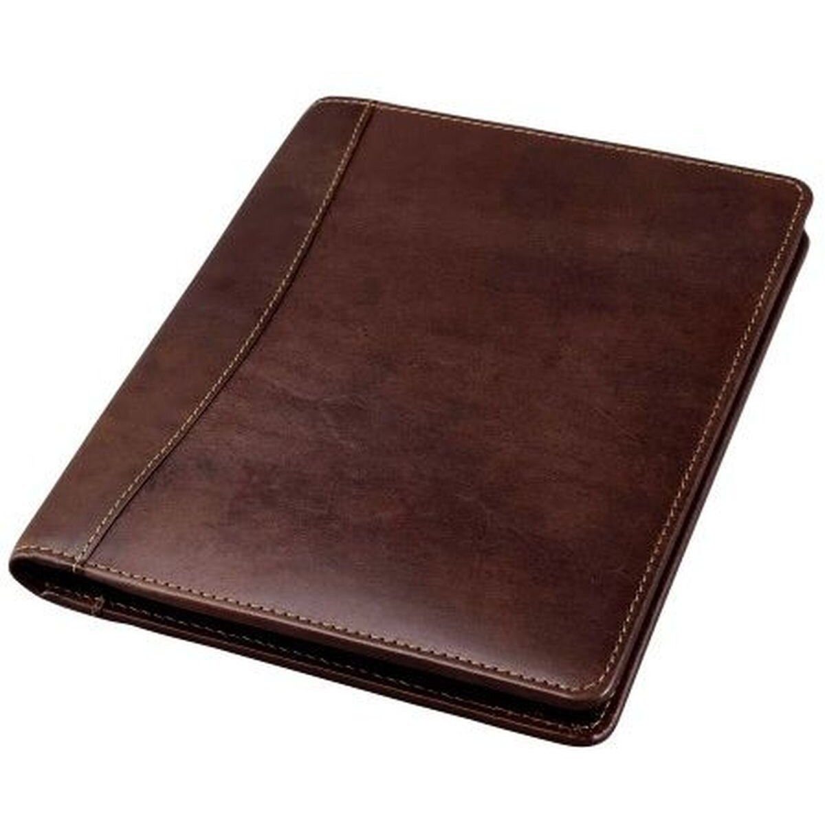 Alassio® Schreibmappe Schreibmappe Monaco A5 Leder dunkelbraun