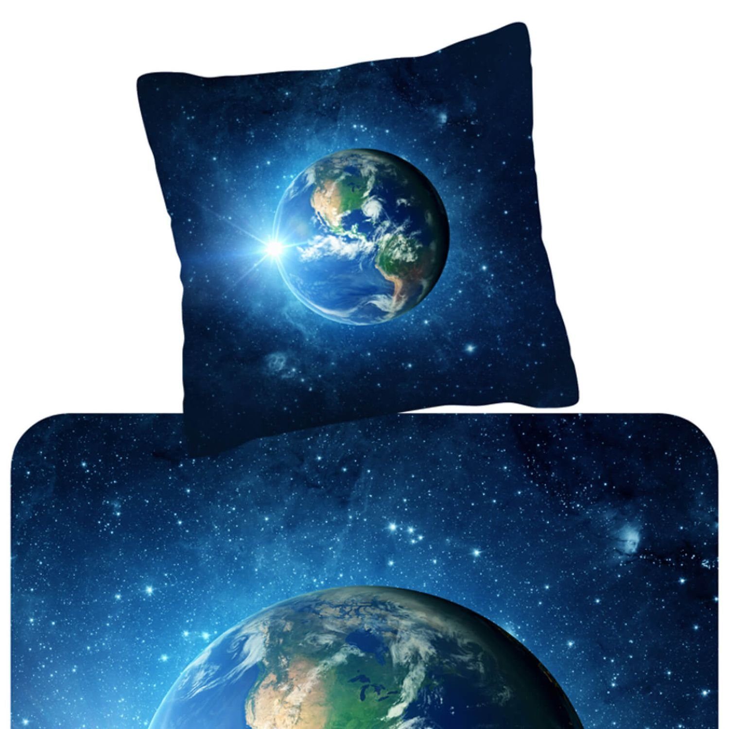 ESPiCO Kinderbettwäsche Earth Blau Trendy Bedding, Renforcé, 2 teilig, Welt günstig online kaufen