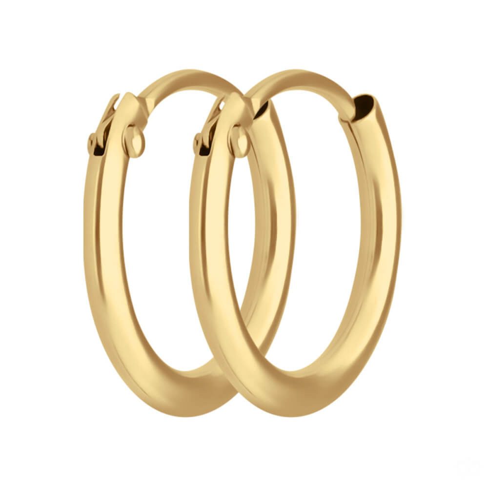 Schmuck Krone Paar Creolen Paar Creolen rund klein & fein aus 333 Gelbgold 11x1,3mm, Gold 333