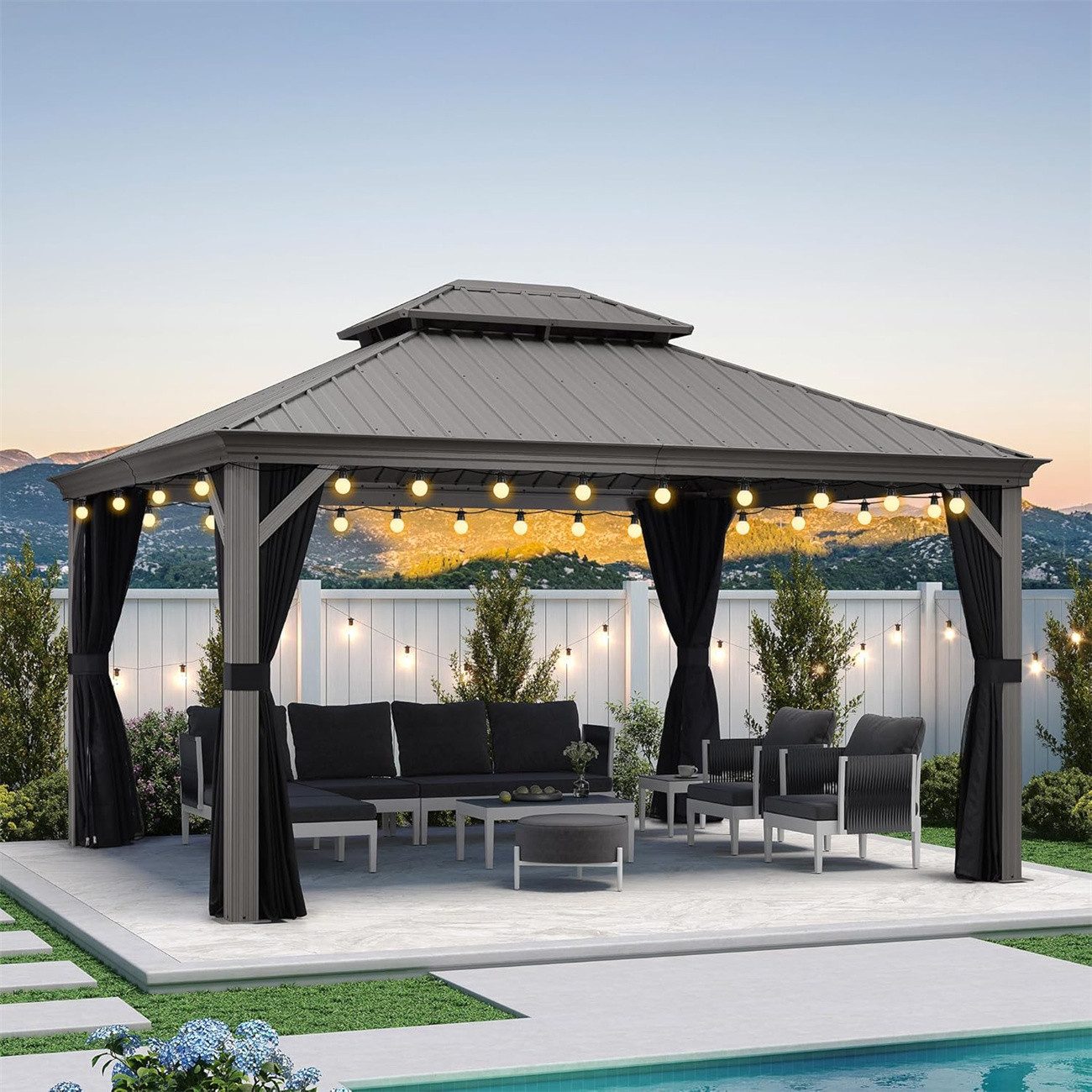 PURPLE LEAF Pavillon Hardtop Aluminium Gazebo günstig online kaufen