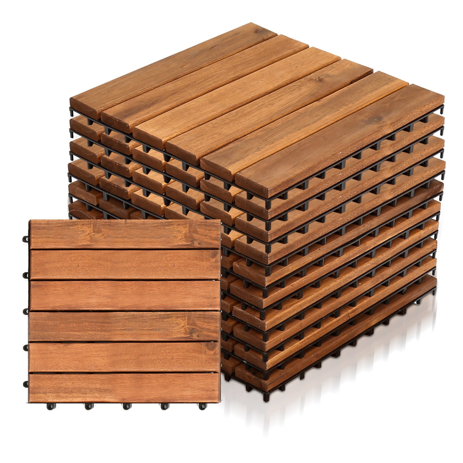 Clanmacy Holzfliesen 11 Stück Holzfliesen aus günstig online kaufen