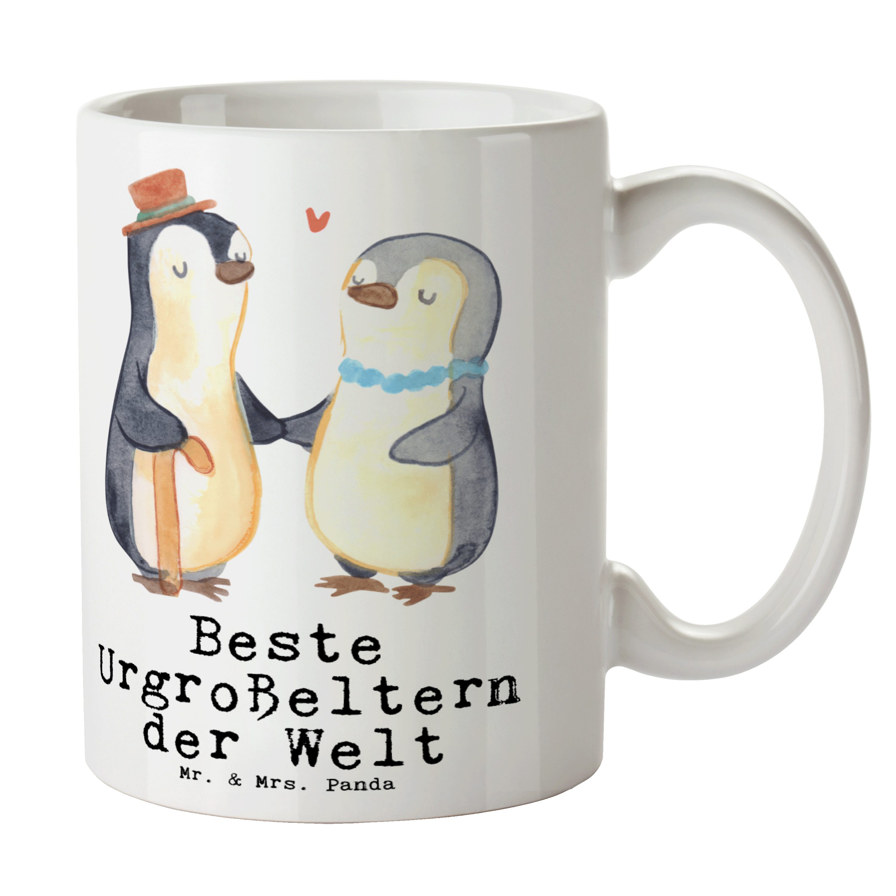 Mr. & Mrs. Panda Tasse Pinguin Beste Urgroßeltern der Welt - Weiß - Geschenk, Enkelkind, Kaffeebecher, Büro, Freude machen, Oma, Becher, Kaffeetasse, Mitbringsel, Tee, Oppa, Keramik