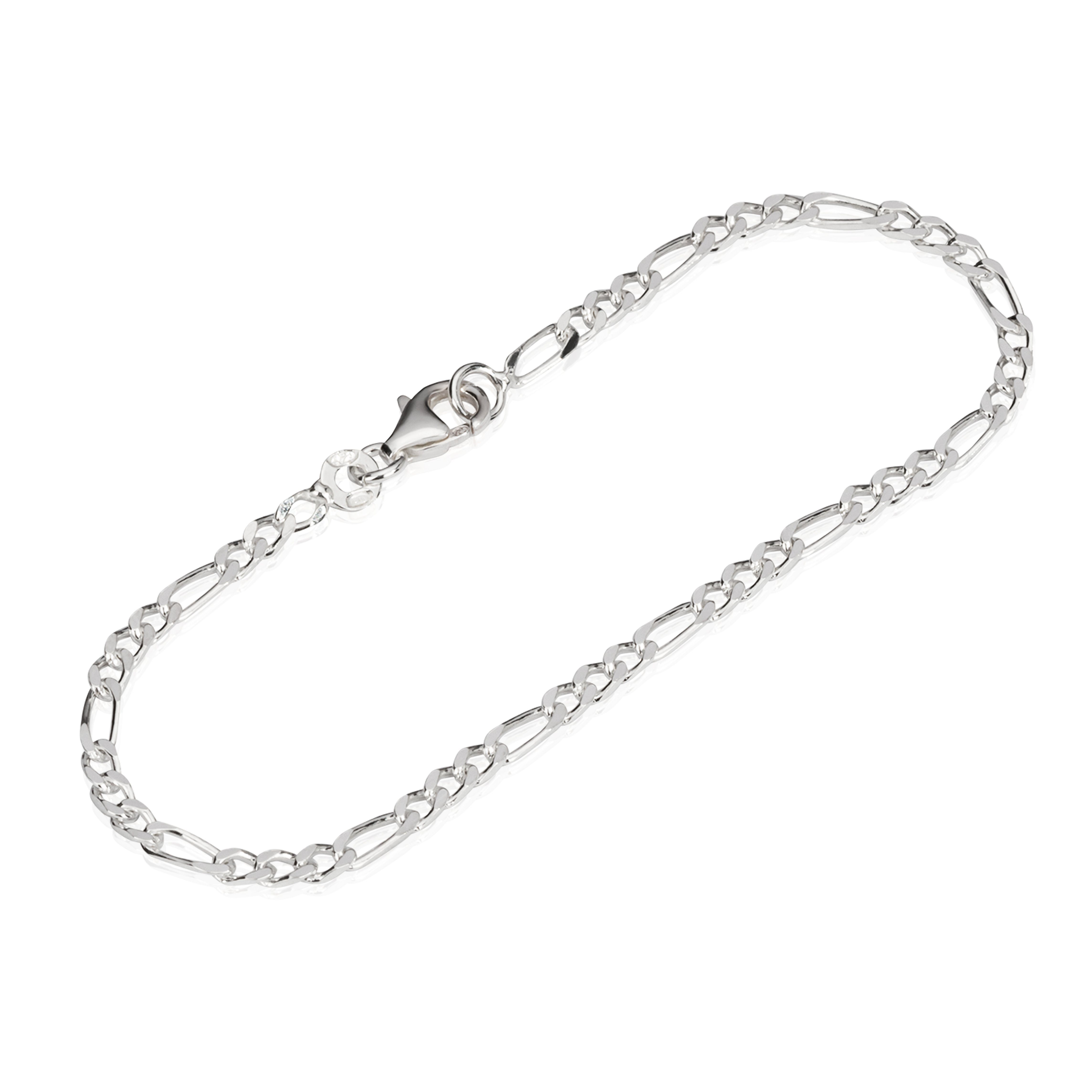 Silber Silberarmband Armband Figaro Sterling Armkette NKlaus 2,6g 2,5mm Kette 18cm 925 Echt