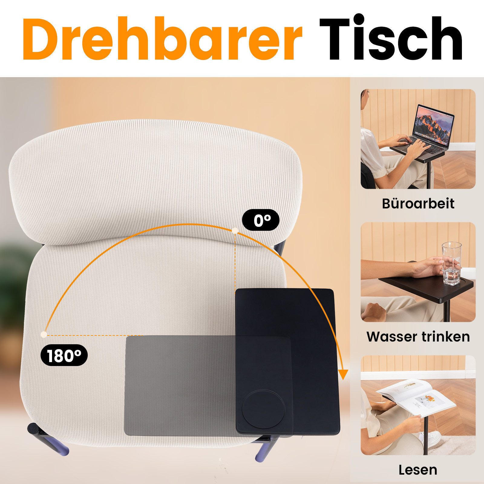 LUCKRACER Loungesessel Relaxsessel Ohrensessel, Polsterstuhl mit Metallbeinen, Einzelsofa, für Wohnzimmer/Schlafzimmer/Garten