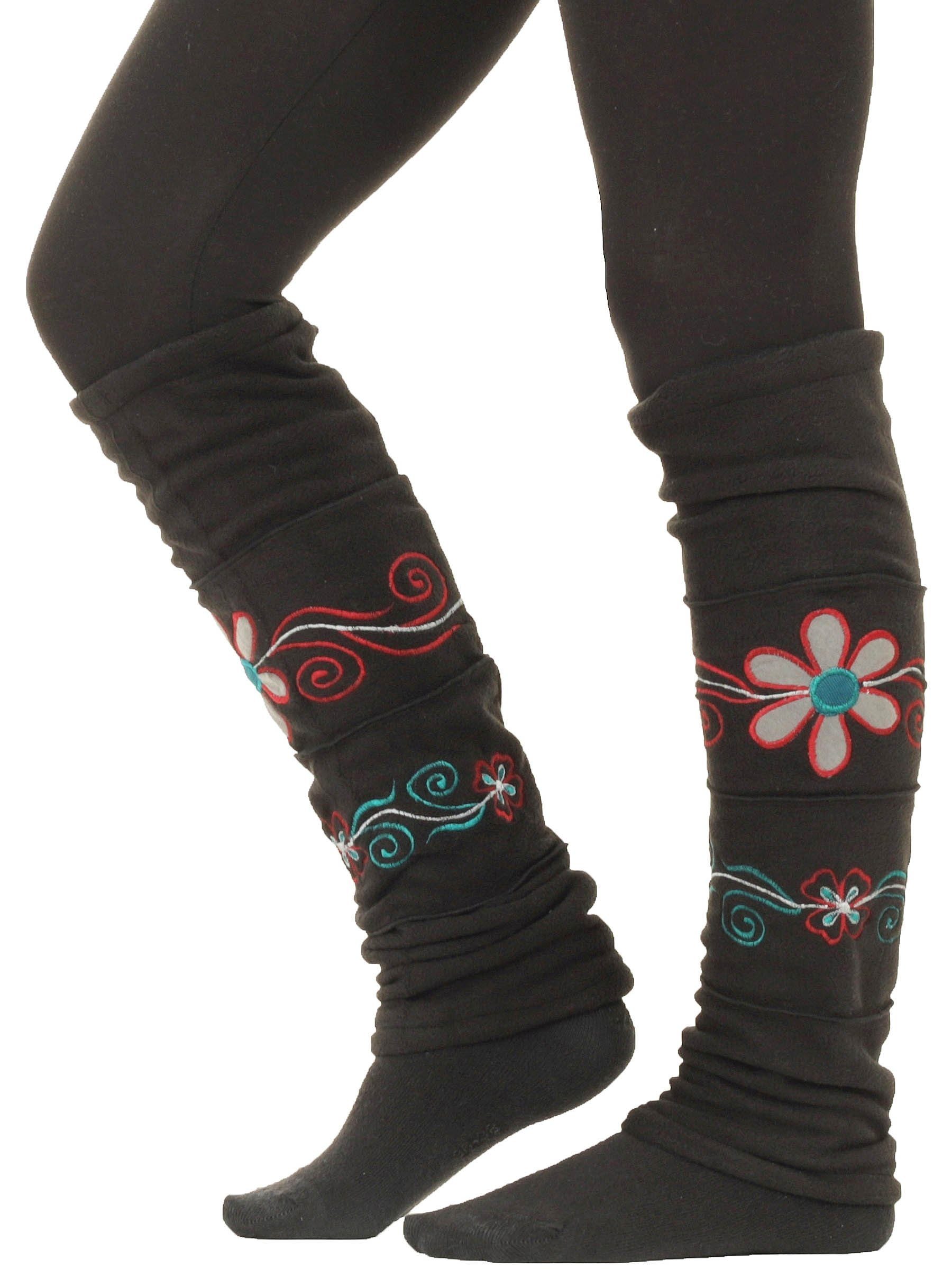 PUREWONDER Beinstulpen Stulpen aus besticktem Fleece günstig online kaufen