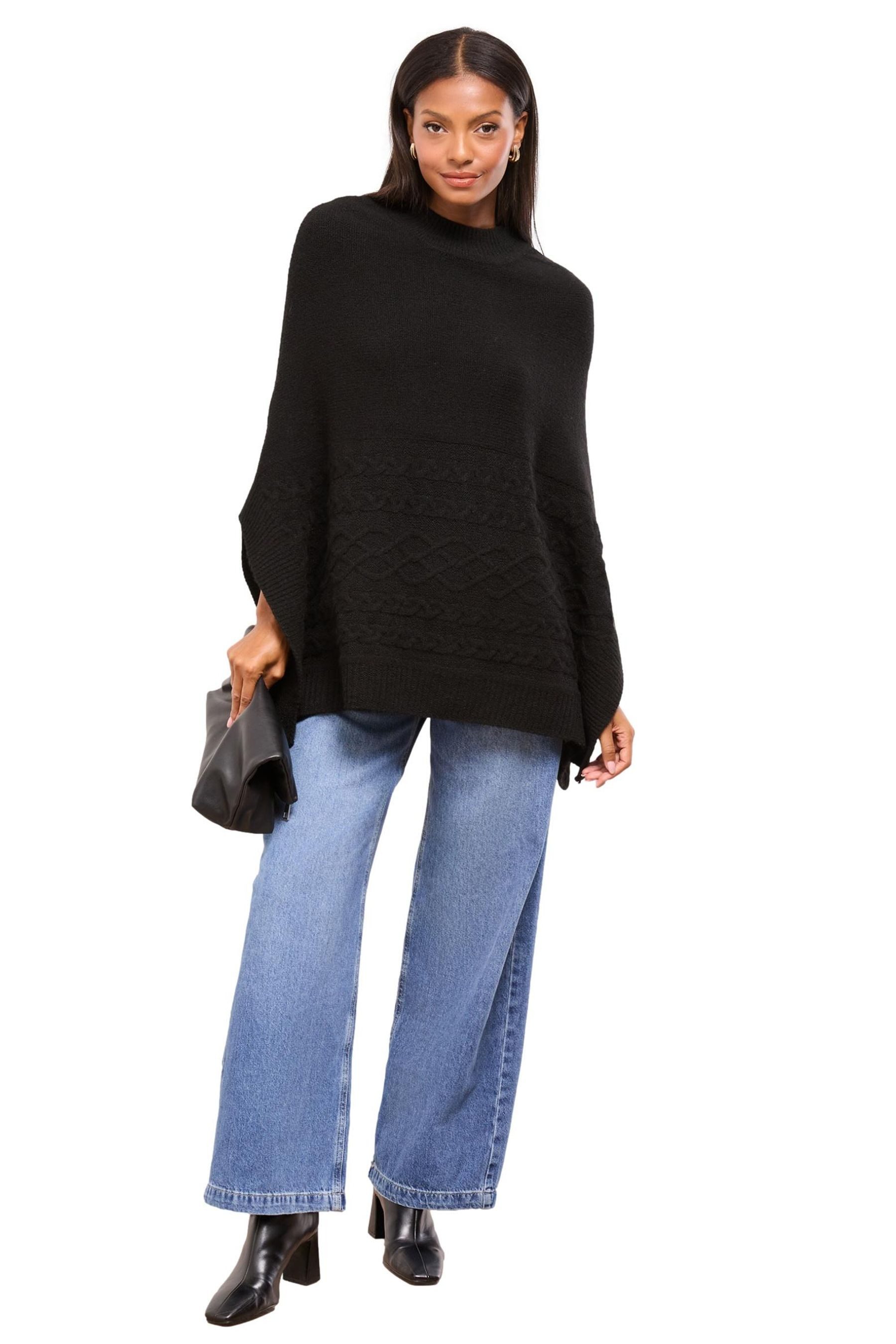 LIPSY Strickponcho Lipsy Bequemer Strickponcho mit Zopfmuster (1-tlg) günstig online kaufen