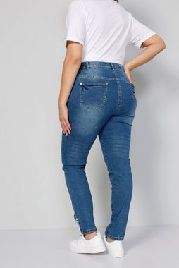 MIAMODA Regular-fit-Jeans Jeans Slim Fit Spitze am Saum 5-Pocket