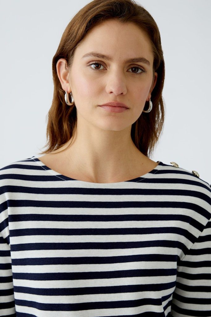 Oui T-Shirt SUNALA white blue günstig online kaufen