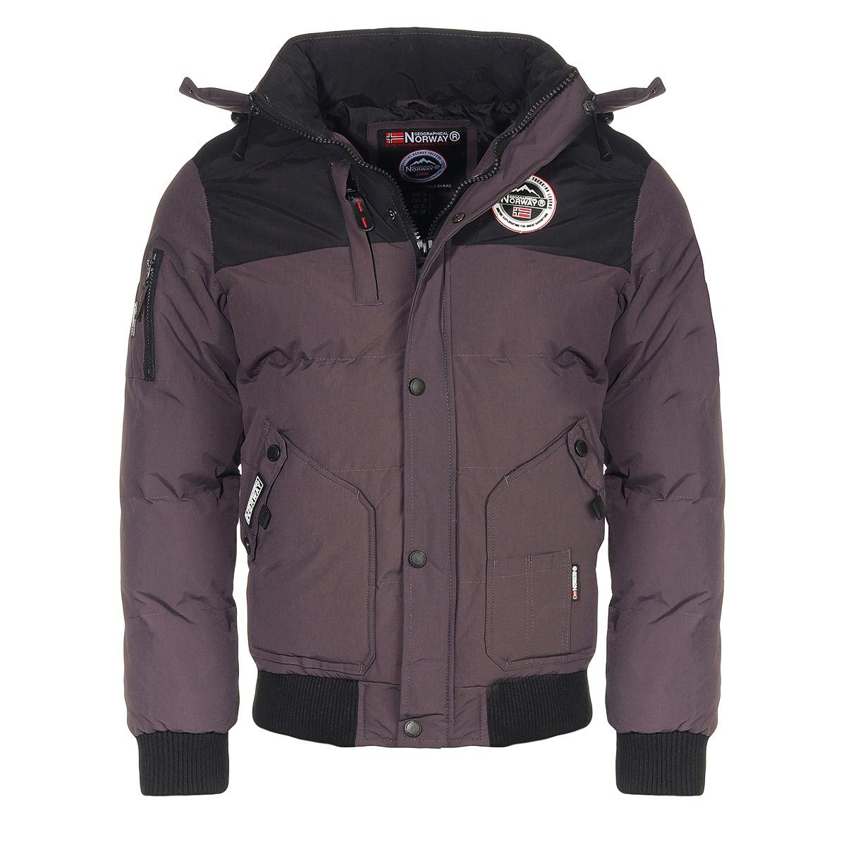 Geographical Norway Winterjacke G-Valon & G-Vance by leyoley mit abnehmbarer Kapuze, mit Stehkragen Windbrecher