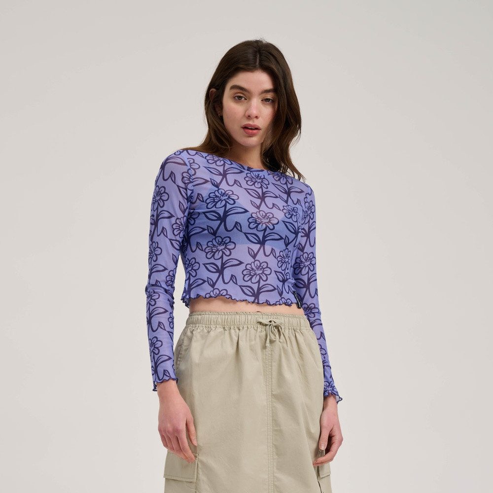 Santa Cruz Shirttop Delfino Flower Mesh Crop LS