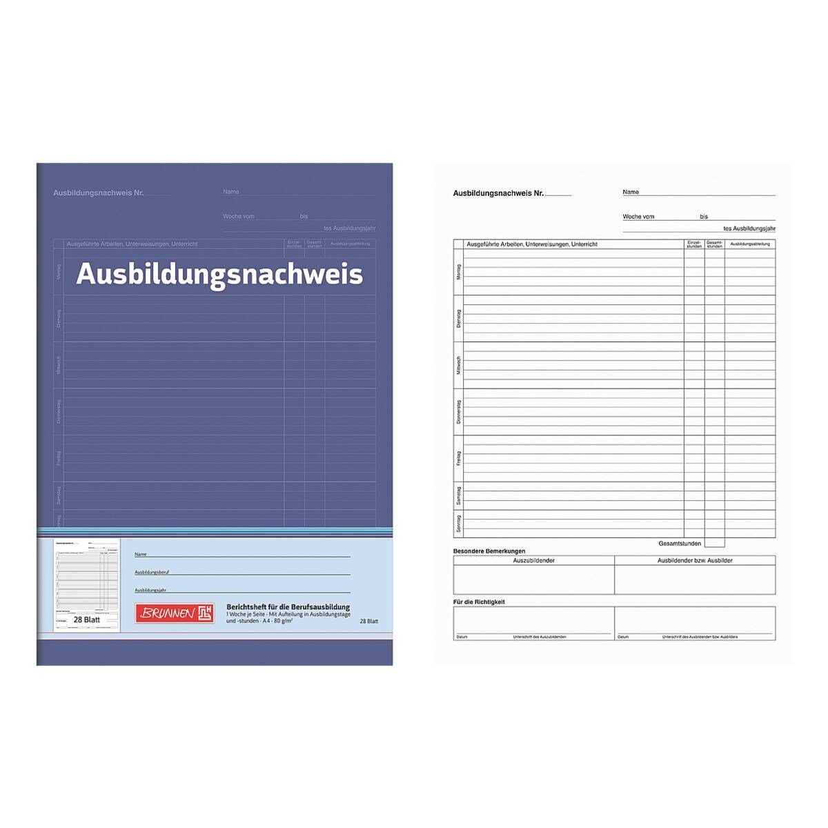 Schulheft Ausbildungsnachweis