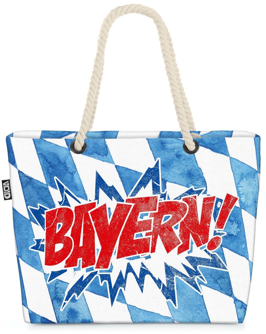 Strandtasche blau München Oktoberfest Beach Shopper Bag Bier Fussball VOID (1-tlg), Bayern