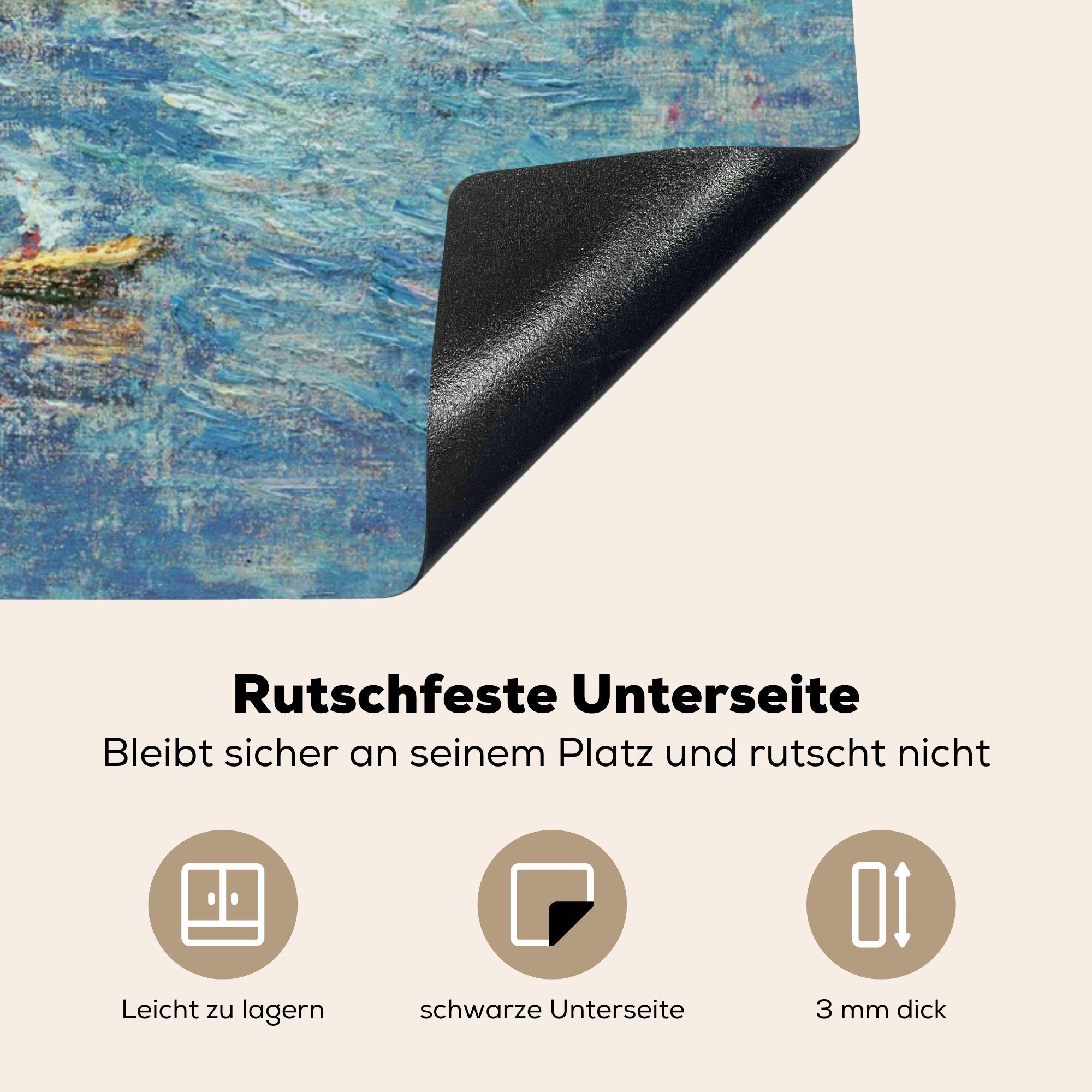 Vinyl, Gewitter für tlg), küche (1 Claude - Ceranfeldabdeckung, Arbeitsplatte Herdblende-/Abdeckplatte cm, MuchoWow 78x78 Monet, mit Landschaft