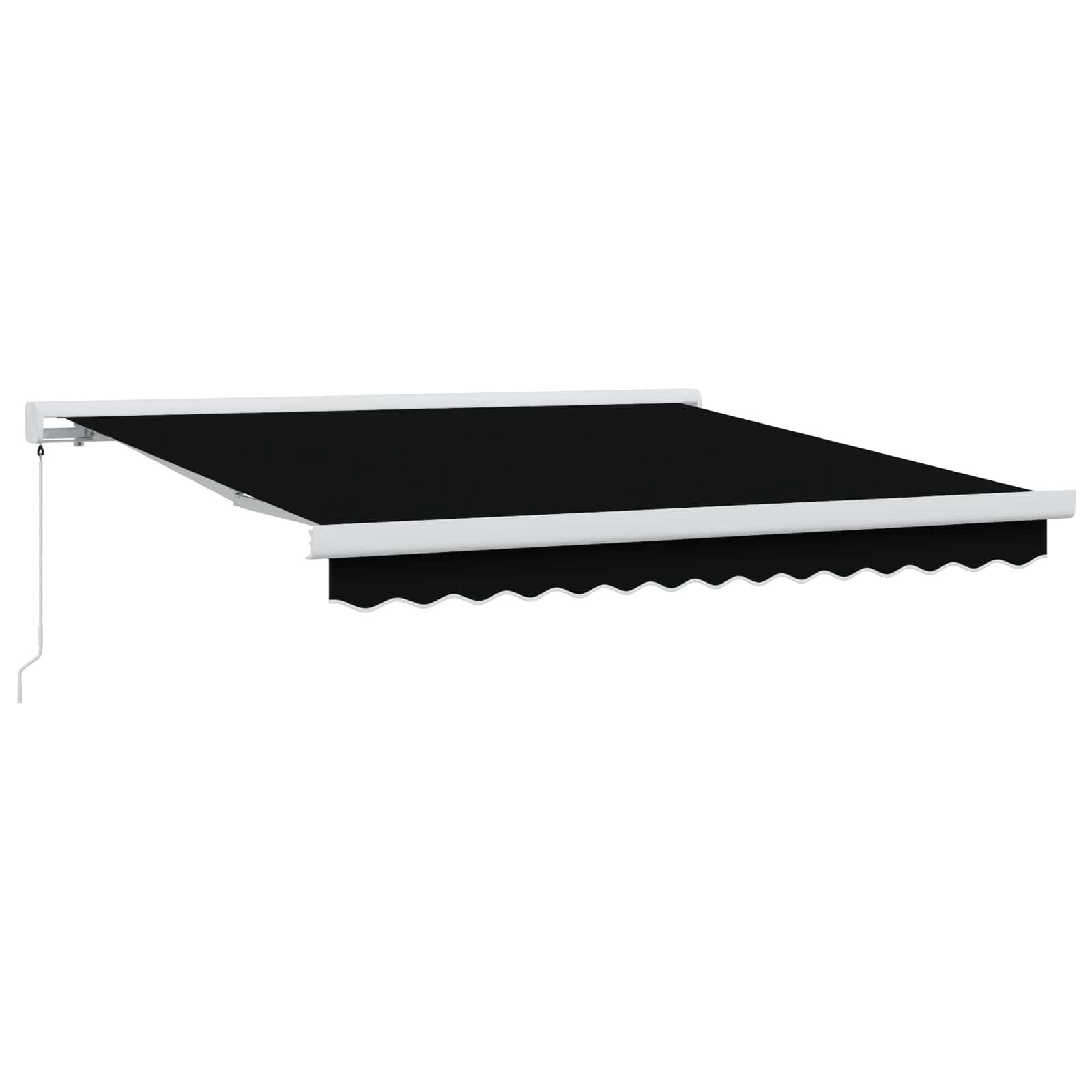 vidaXL Markise Ausziehbare Markise Schwarz 300 x 250 cm Leinen und Aluminium (1-St)