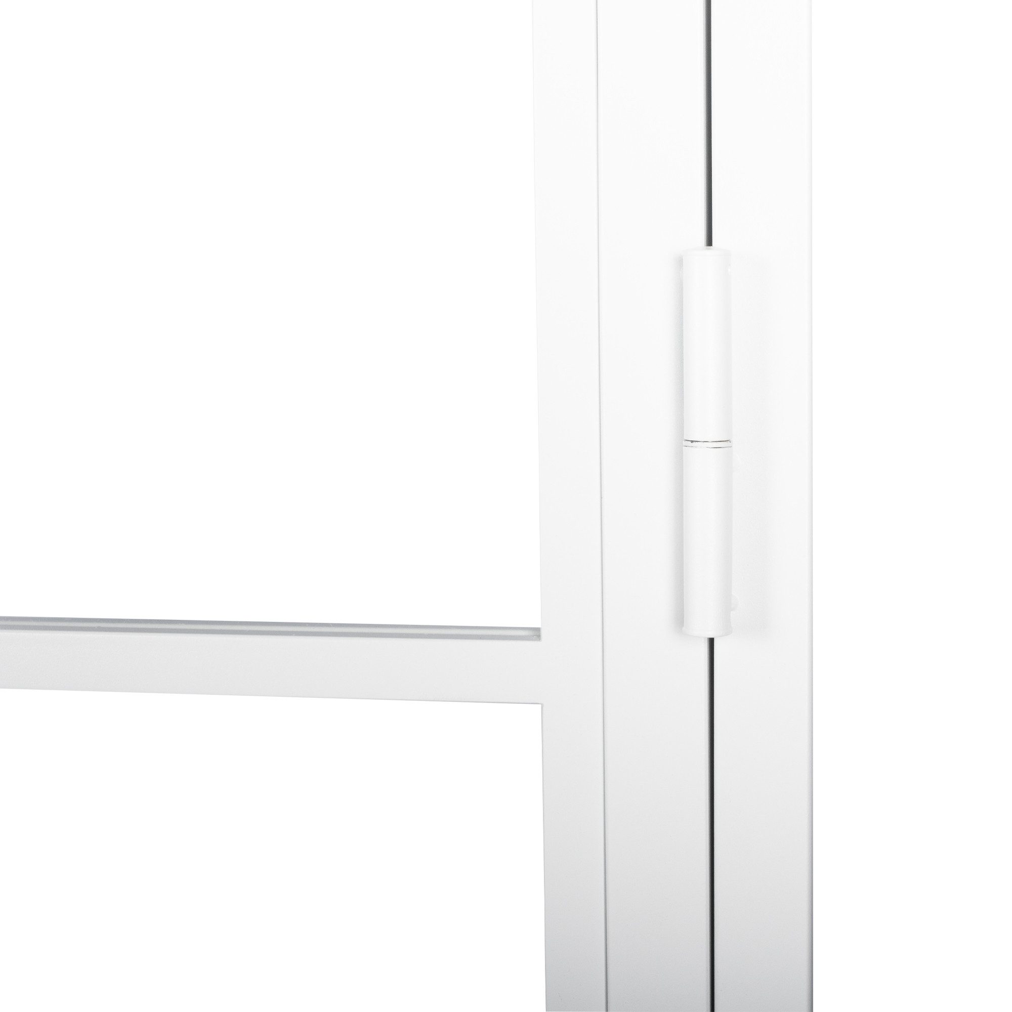 inova wohnen Zimmertür Glastür mit Stahlrahmen Klarglas (Komplett Set, inkl. Türzarge weiß und Griffstange), Größenauswahl, Loftstyle