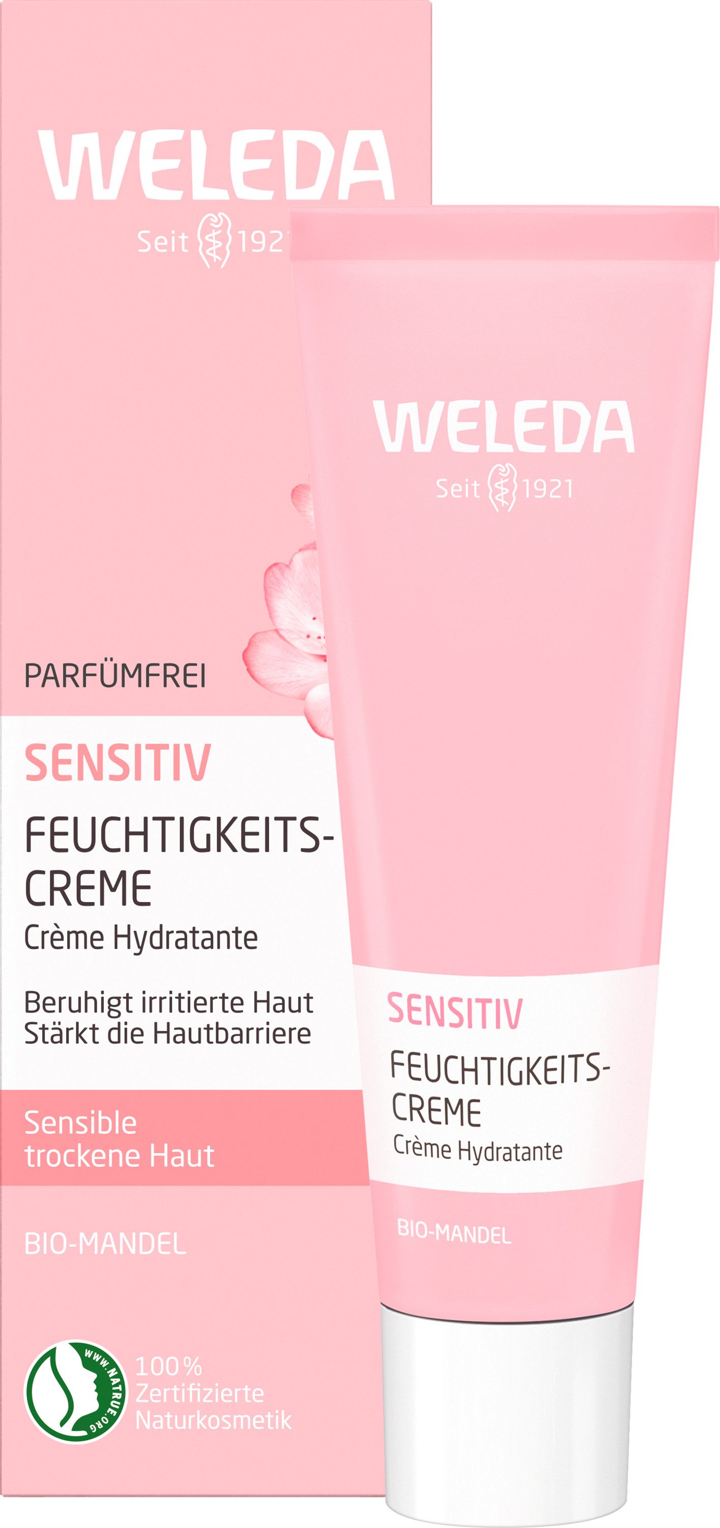 WELEDA Gesichtspflege Weleda Sensitiv Feuchtigkeitscreme Mandel, für alle Hauttypen geeignet, feuchtigkeitsspendend