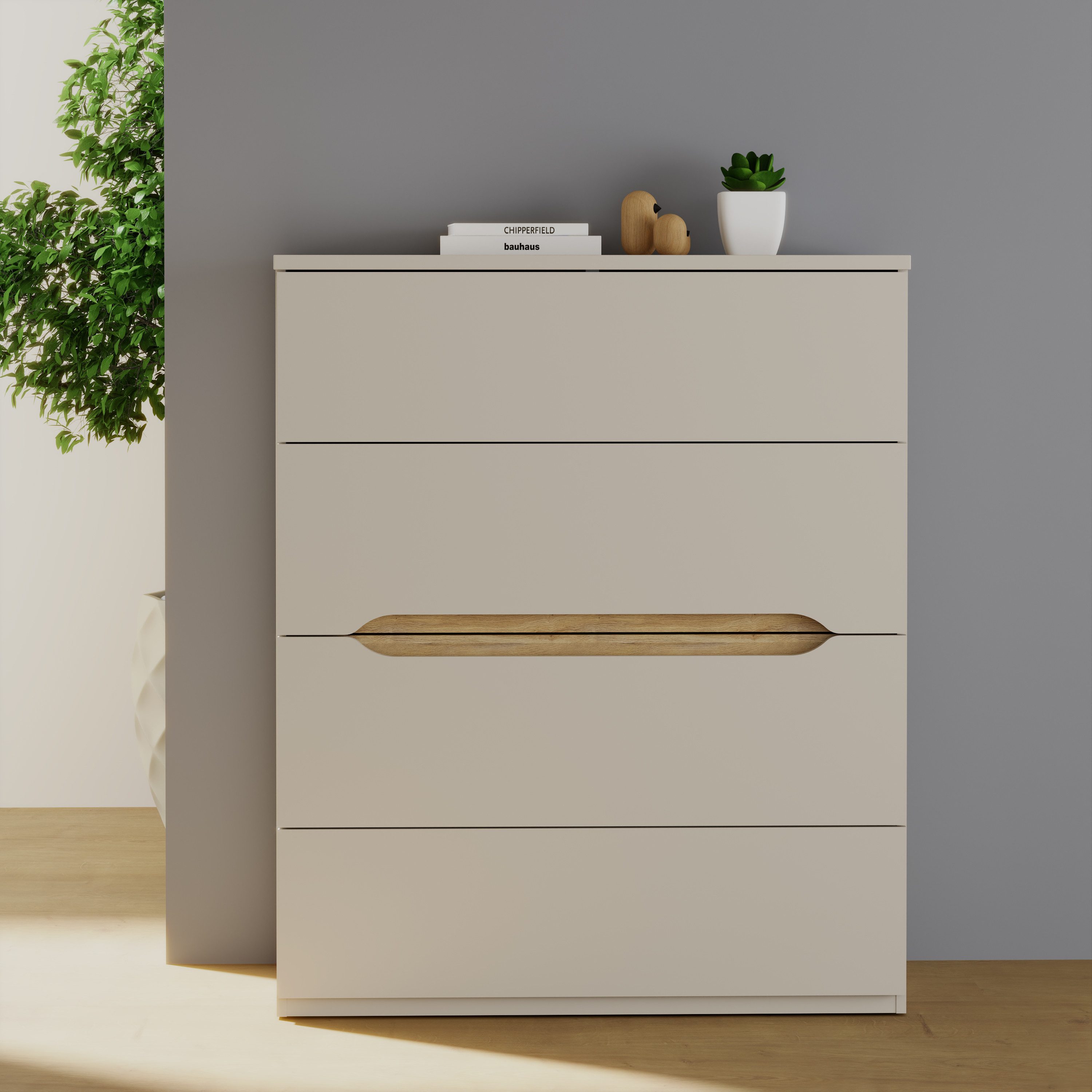 FORTE Hochkommode, B/H/T 95,1/114,7/41,5 cm Hochkommode ohne Griffe