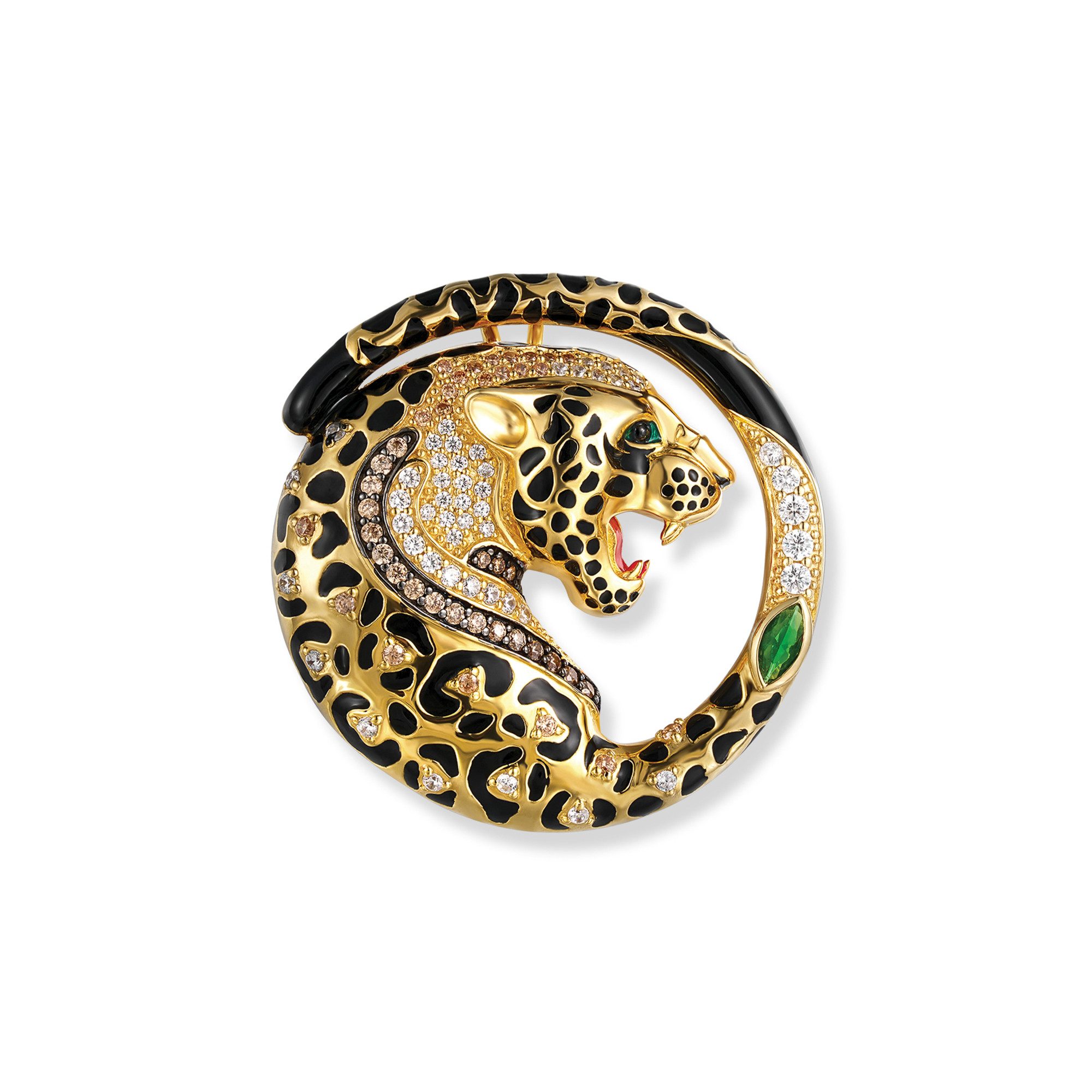 Seinerzeit FLORA & FAUNA Kettenanhänger Kiani Leoparden Anhänger / Brosche, Schmuck aus 925 Sterling Silber (Von der faszinierenden Welt der Safari und der wilden Schönheit Afrikas inspirierter Damenschmuck mit liebevoll gestaltetem Tiermotiv – ein besond