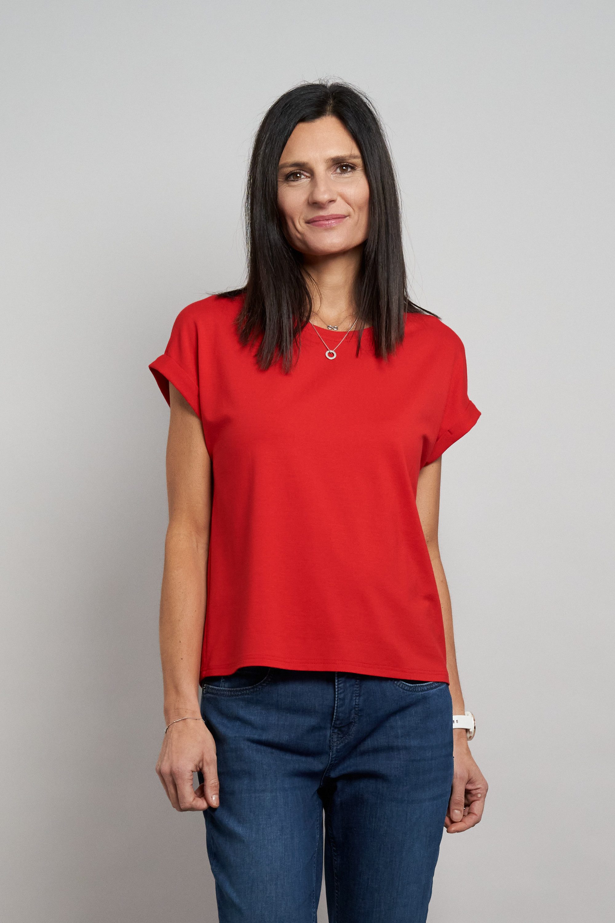 Seidel Moden Kurzarmshirt Otto exclusiv Rundhals mit Ärmelaufschlag -MADE IN GERMANY