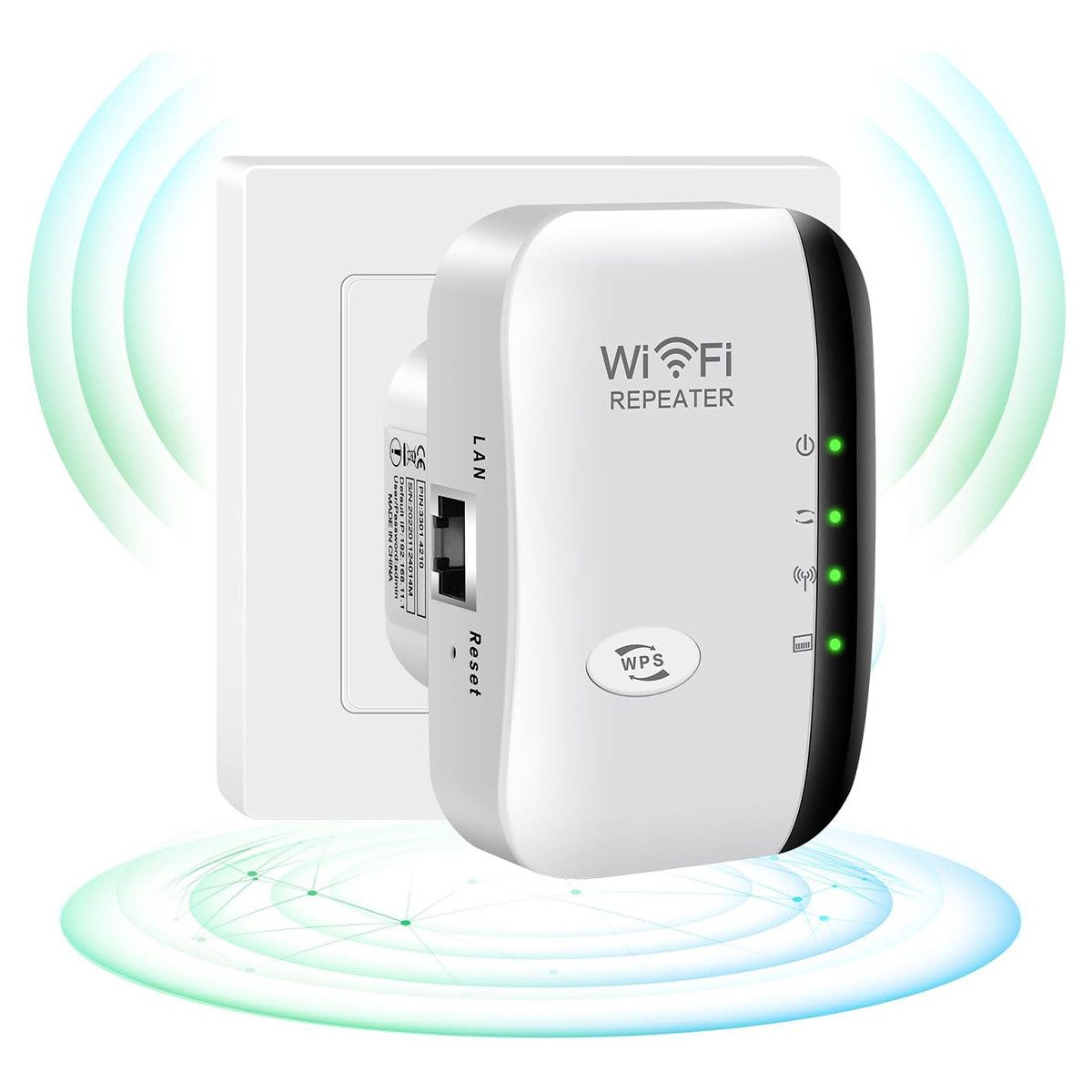 NICEWIN WLAN Verstärker 300 Mbit/s 2.4 GHz, WiFi Extender Booster, WLAN-Repeater, mit Ретрансляторы/AP Modus und WPS-Funktion