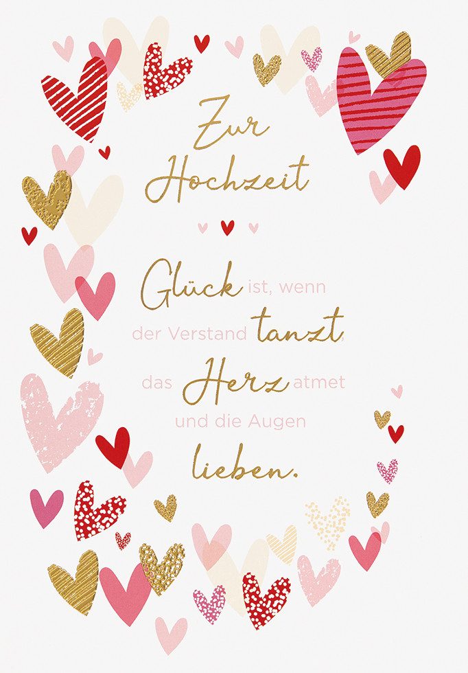 Perleberg Grußkarten Hochzeit – Vermählung - Glückwunschkarte im Format 11,5x17cm mit