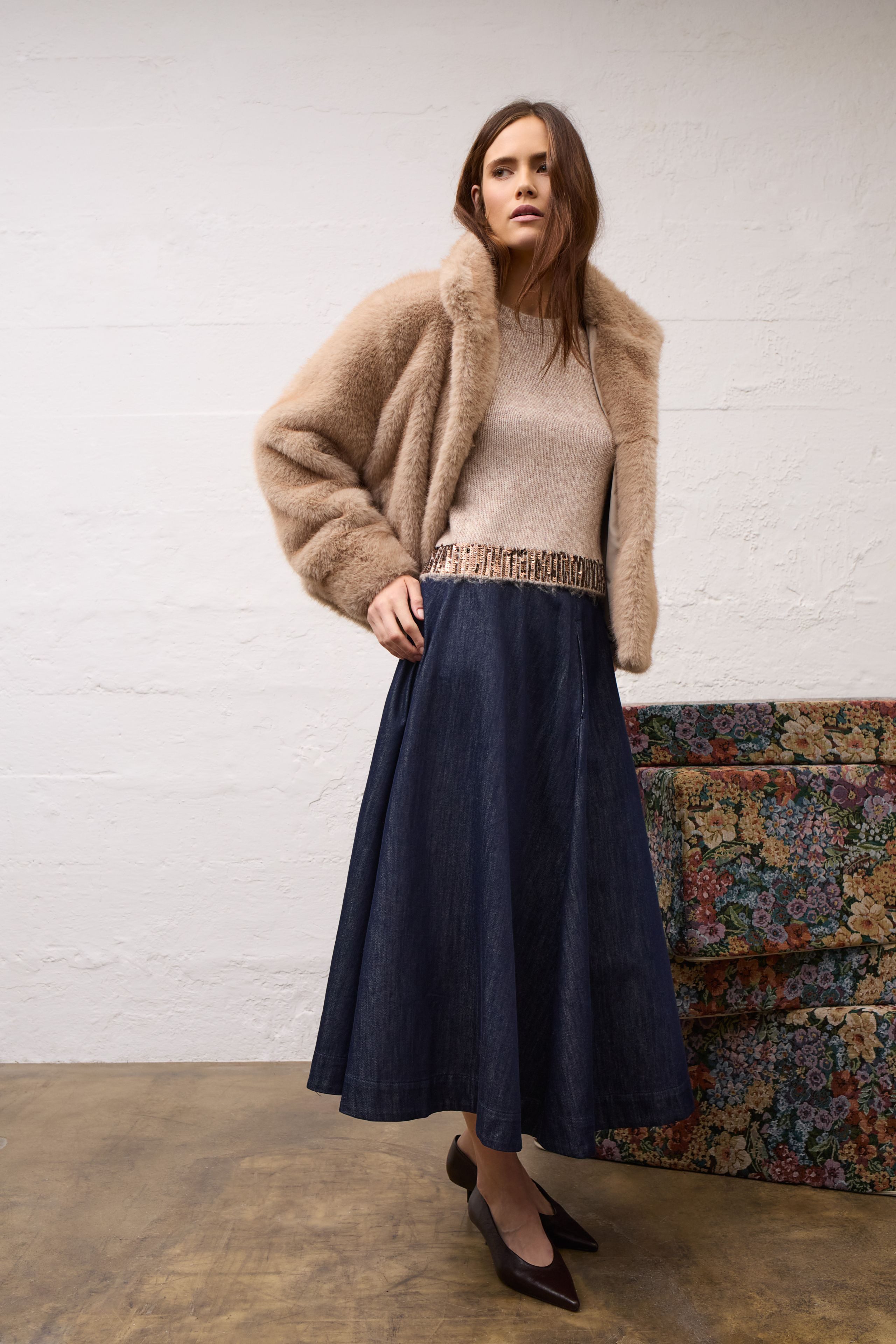 Oui A-Linien-Rock Oui weit schwingender Jeansrock im Raw Denim (1-tlg) – Bild 3 von 5
