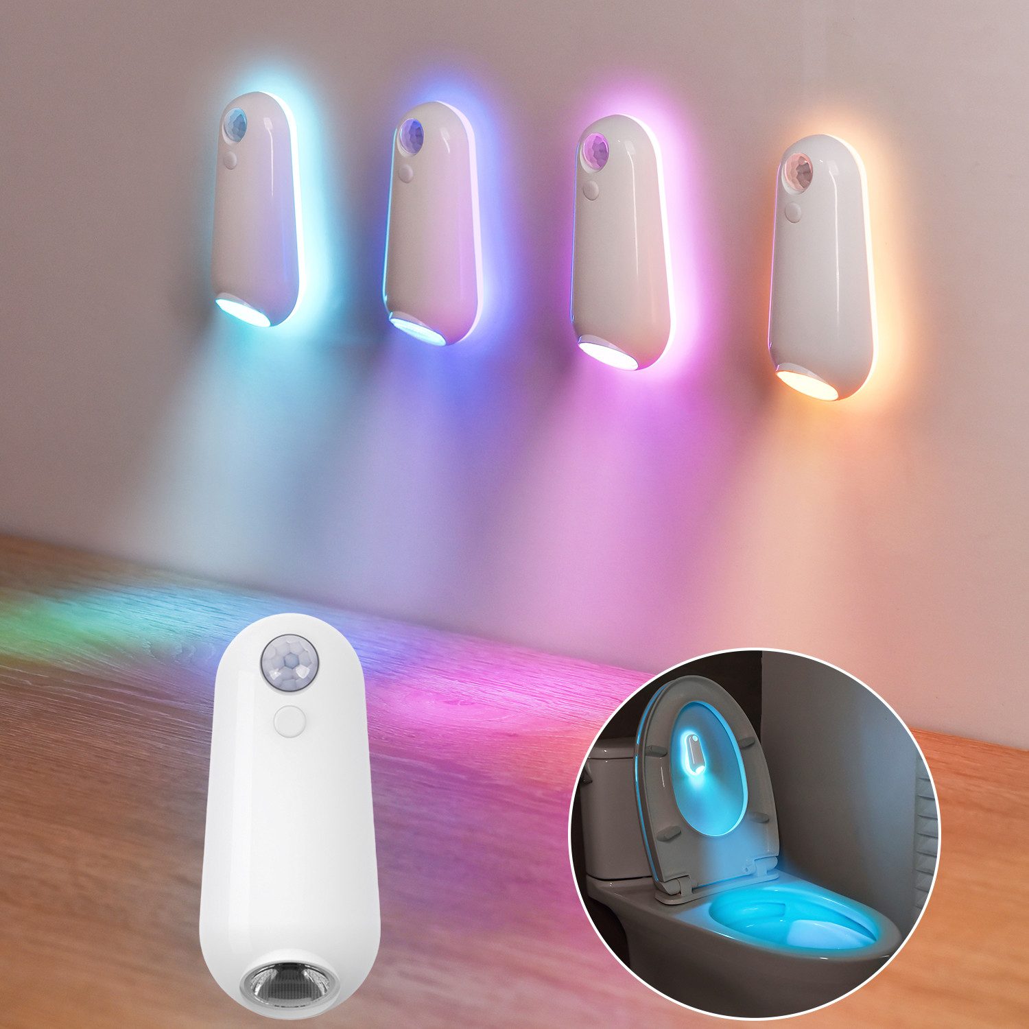 MUPOO LED Nachtlicht Toilettenlicht Bewegungsaktiviertes,WC/Wandstufen Nach günstig online kaufen