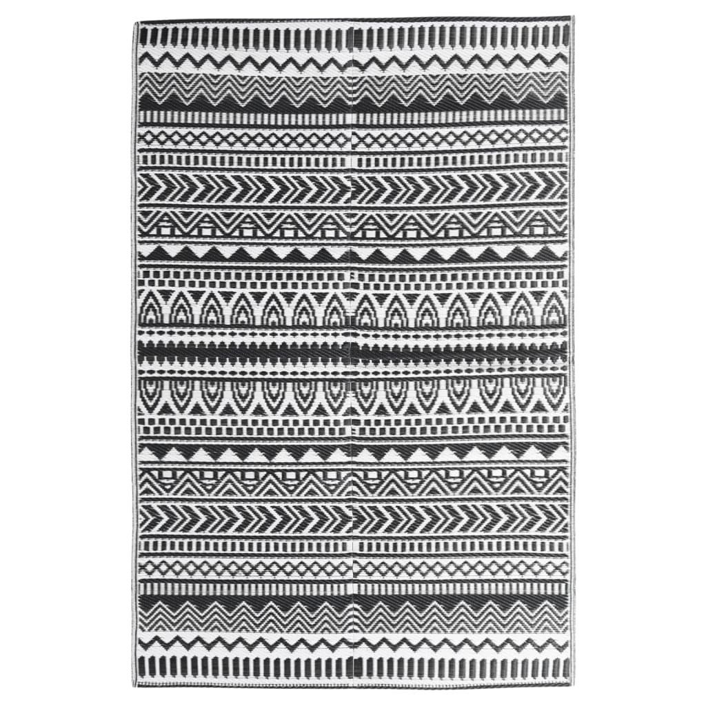 vidaXL Outdoorteppich 160 x 230 cm Teppich Terrasse Camping Outdoor draußen Vorzelt Schwarz, Höhe: 230 mm