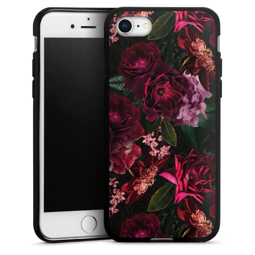 DeinDesign Handyhülle Rose Blumen Blüte Dark Red and Pink Flowers, Apple iPhone 8 Silikon Hülle Bumper Case Handy Schutzhülle