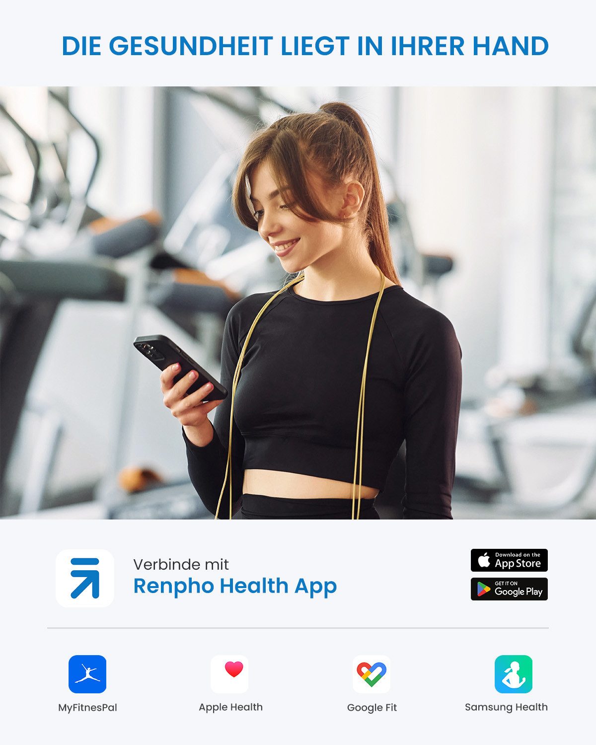 RENPHO Körper-Analyse-Waage Elis Solar 2 Smart Body Scale A020, Smarte Solar-Körperanalysewaage mit 13 Körpermessungen – Bild 5 von 5