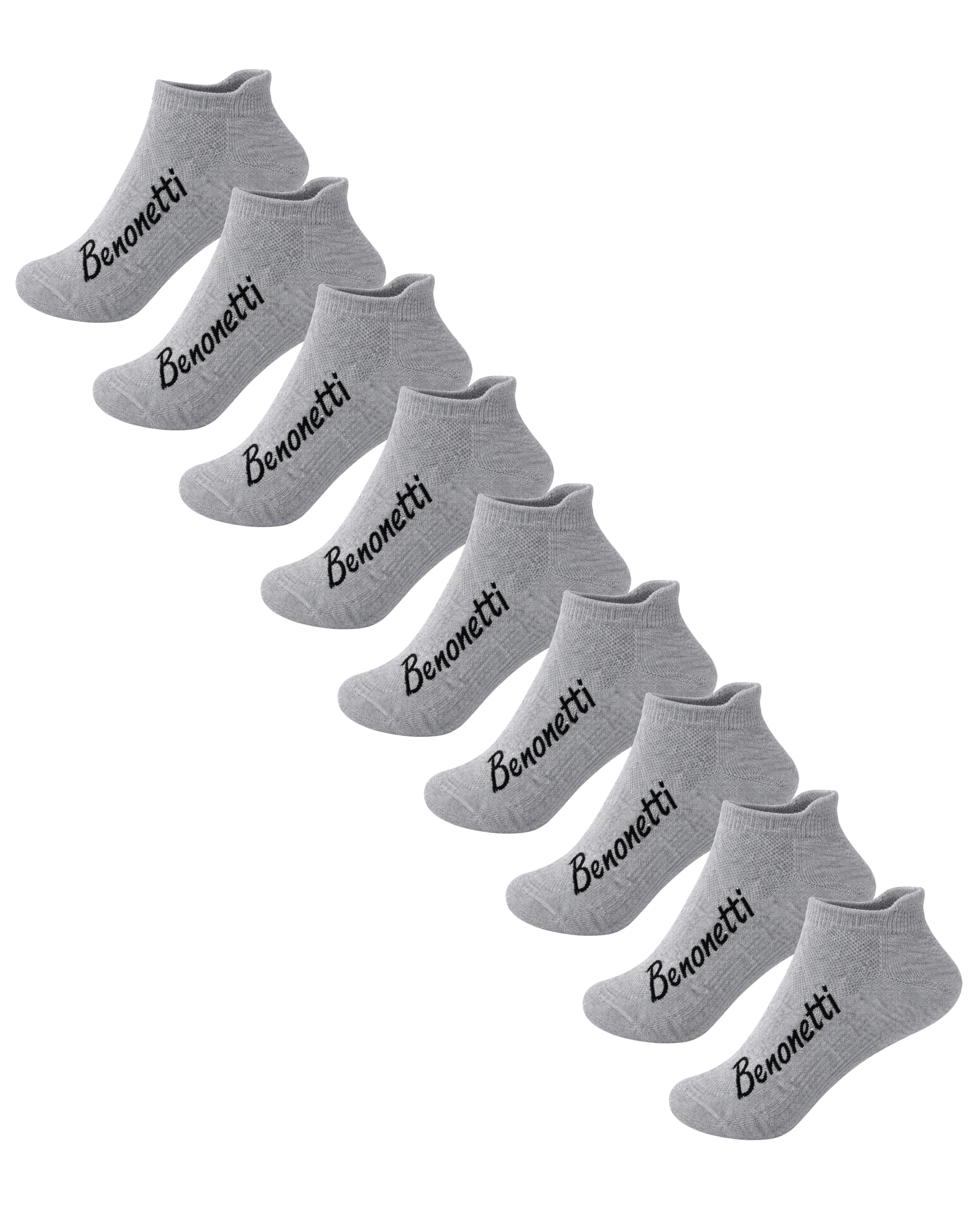 Benonetti Sneakersocken Damen & Herren aus Baumwolle – kurze Socken mit Fersenschutz (Packung, 9-Paar)
